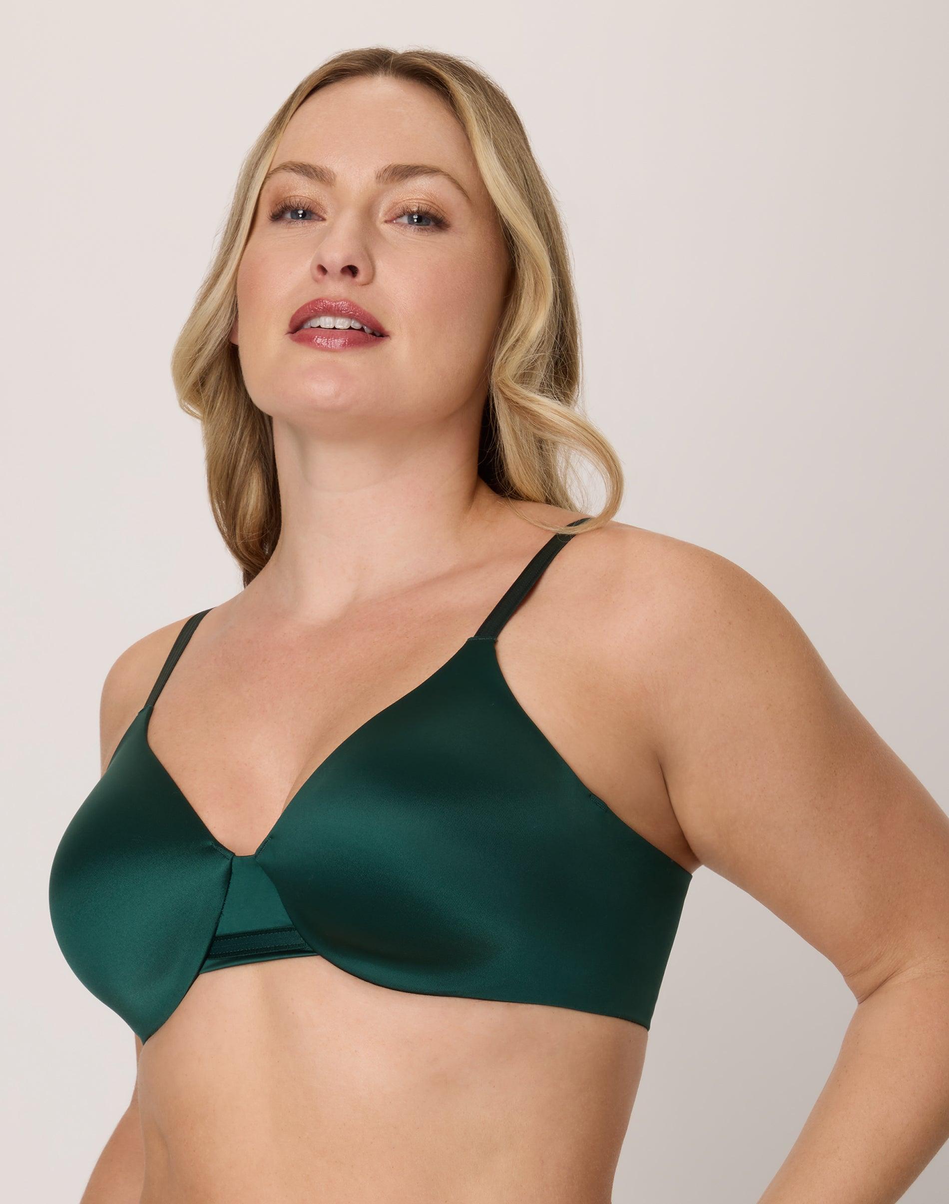bali one smooth u smoothing & concealing underwire bra taffy green 36c