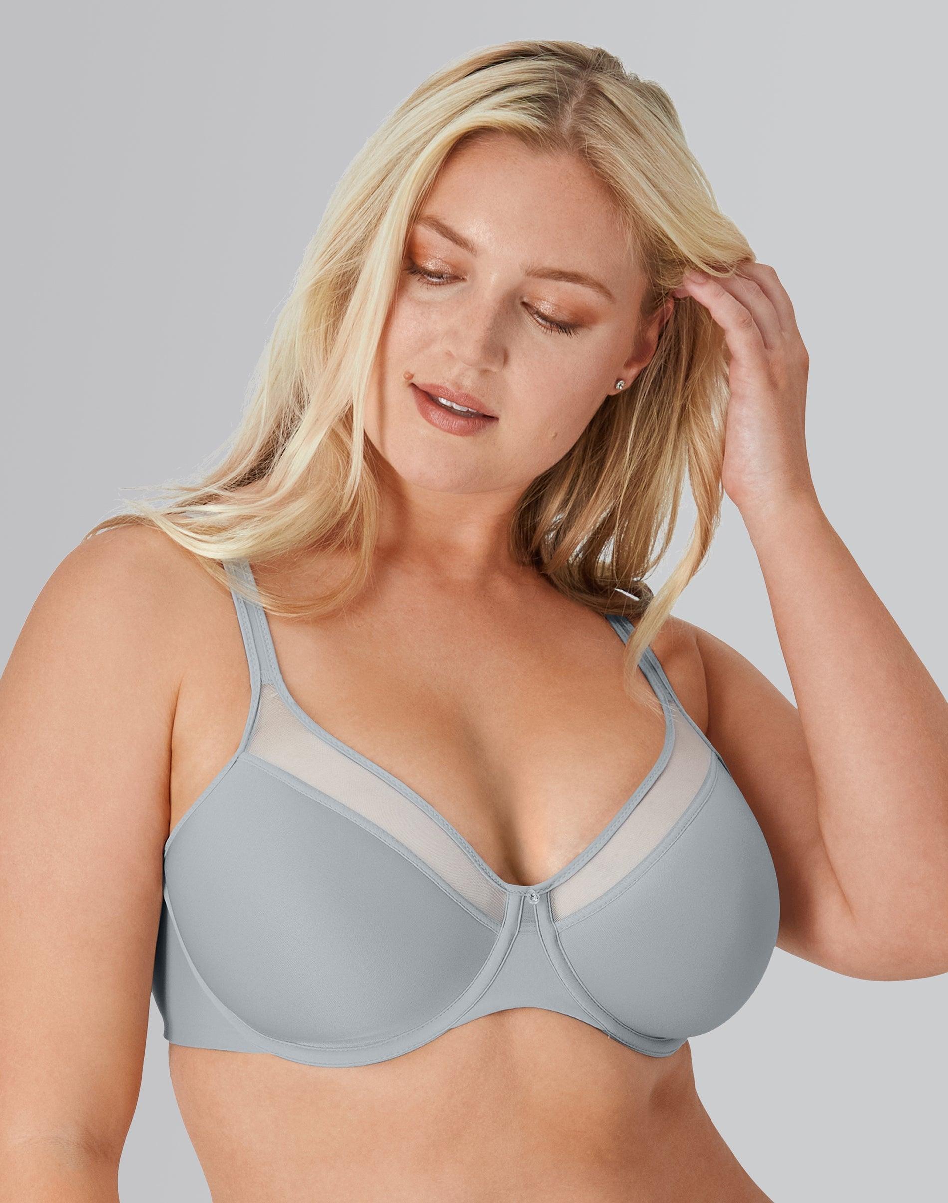 bali one smooth u ultra light underwire bra crystal grey 36b