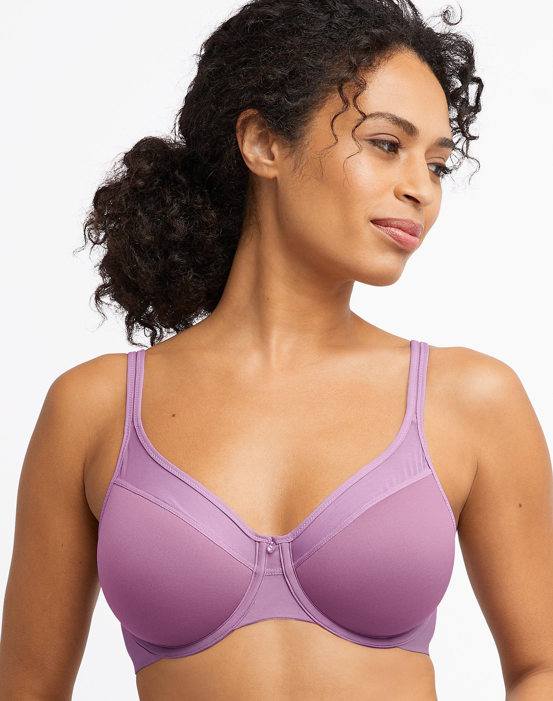 bali one smooth u ultra light underwire bra tinted lavender 38dd