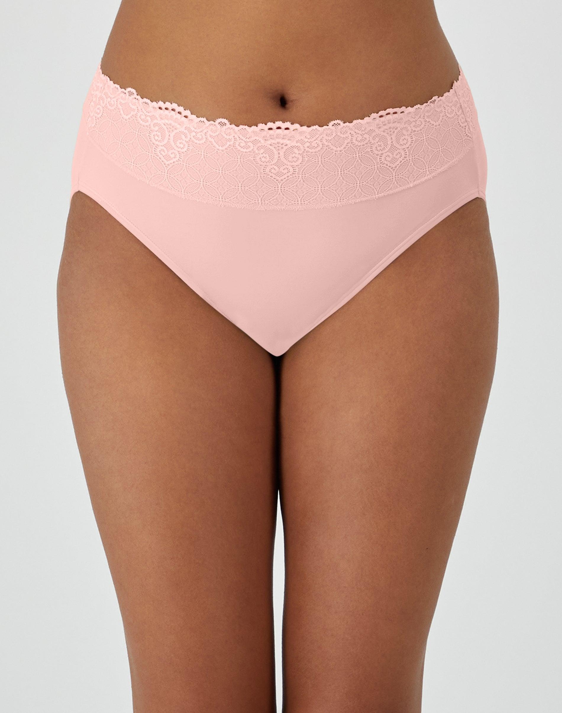 bali passion for comfort hi-cut panty sheer pale pink 6 women's