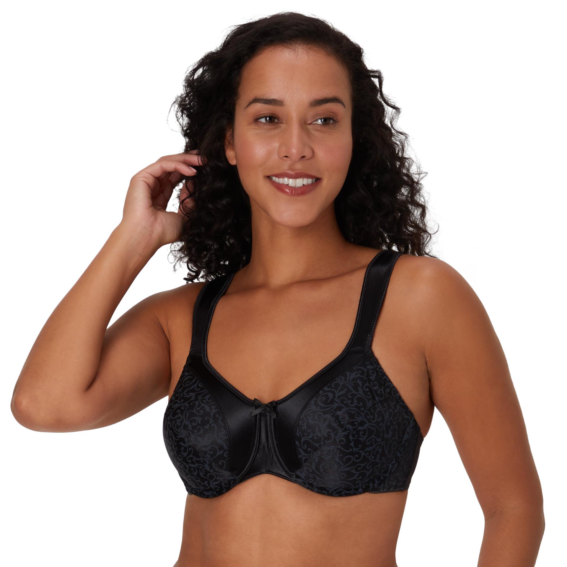 bali satin tracings underwire minimizer bra black 36ddd