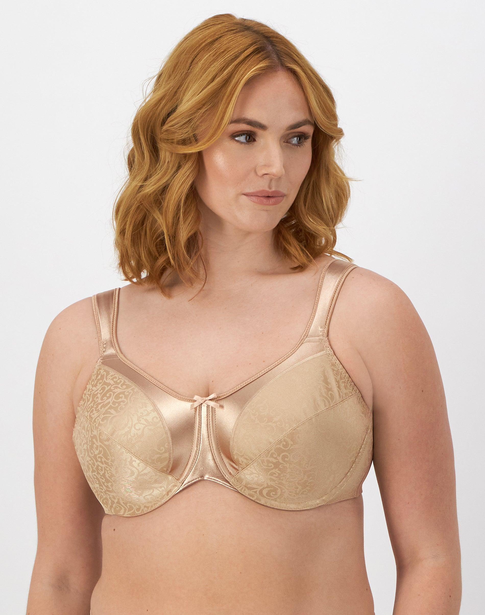 bali satin tracings underwire minimizer bra nude 36ddd