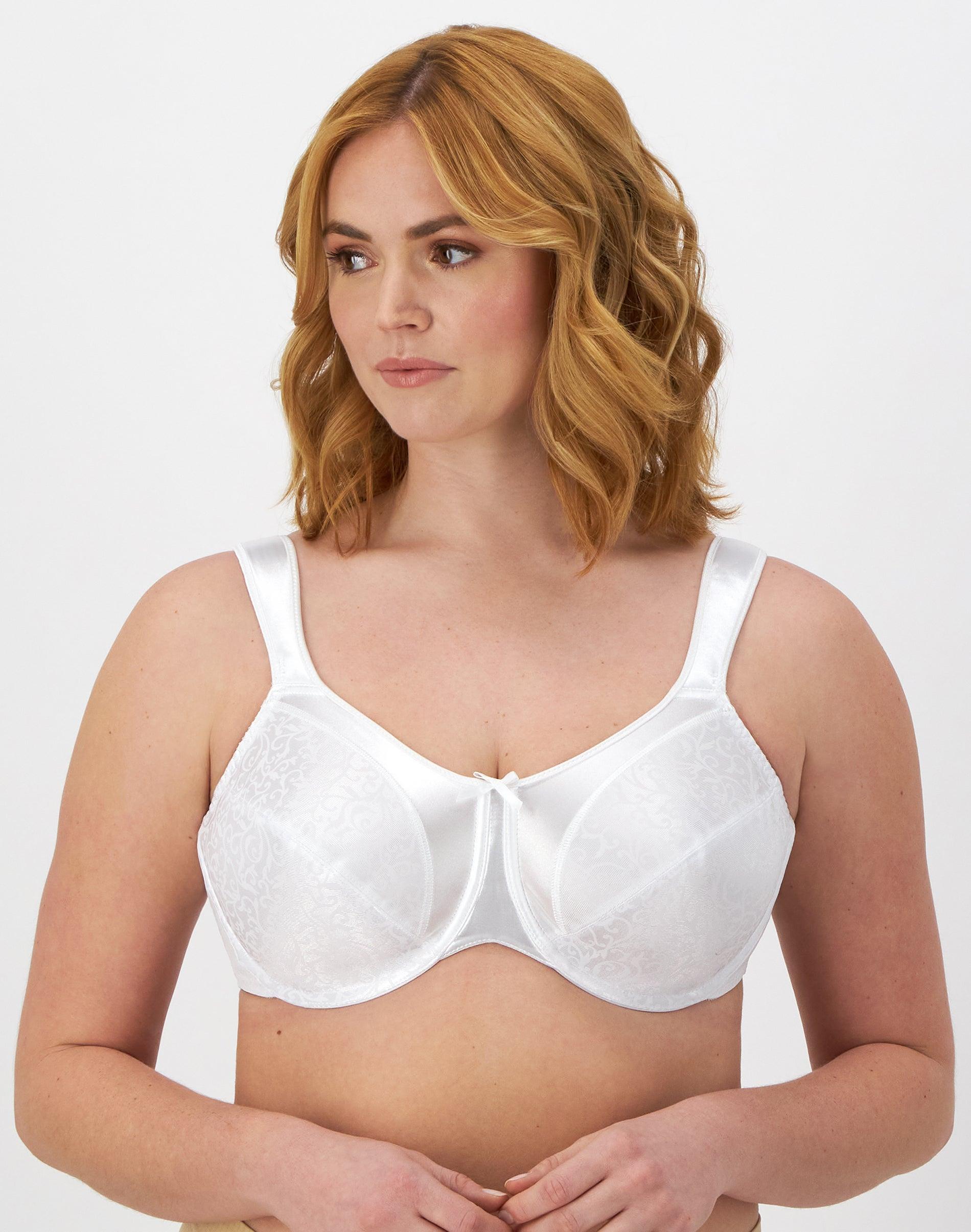 bali satin tracings underwire minimizer bra white 36ddd
