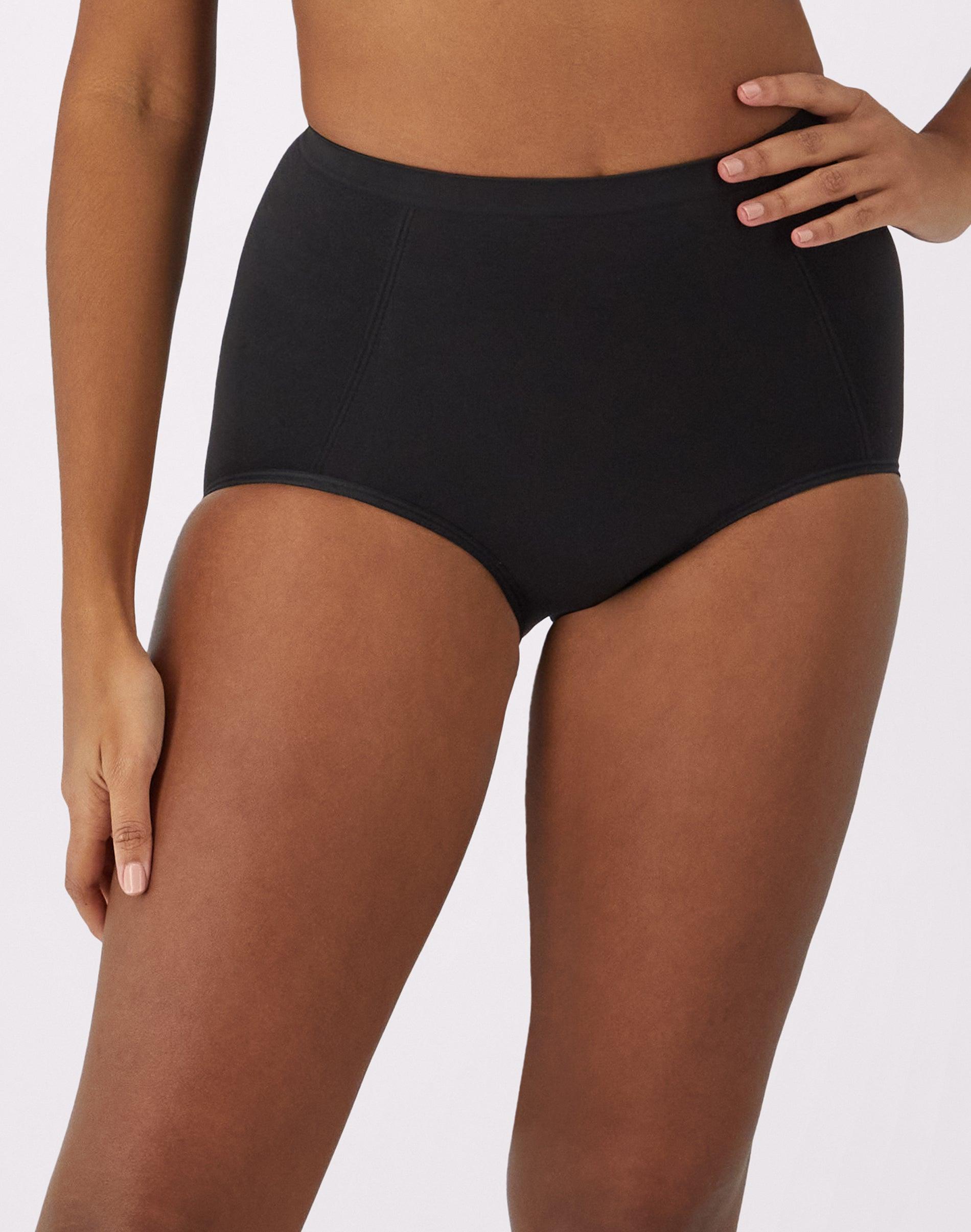bali seamless extra firm control shaping brief, 2-pack black m women's