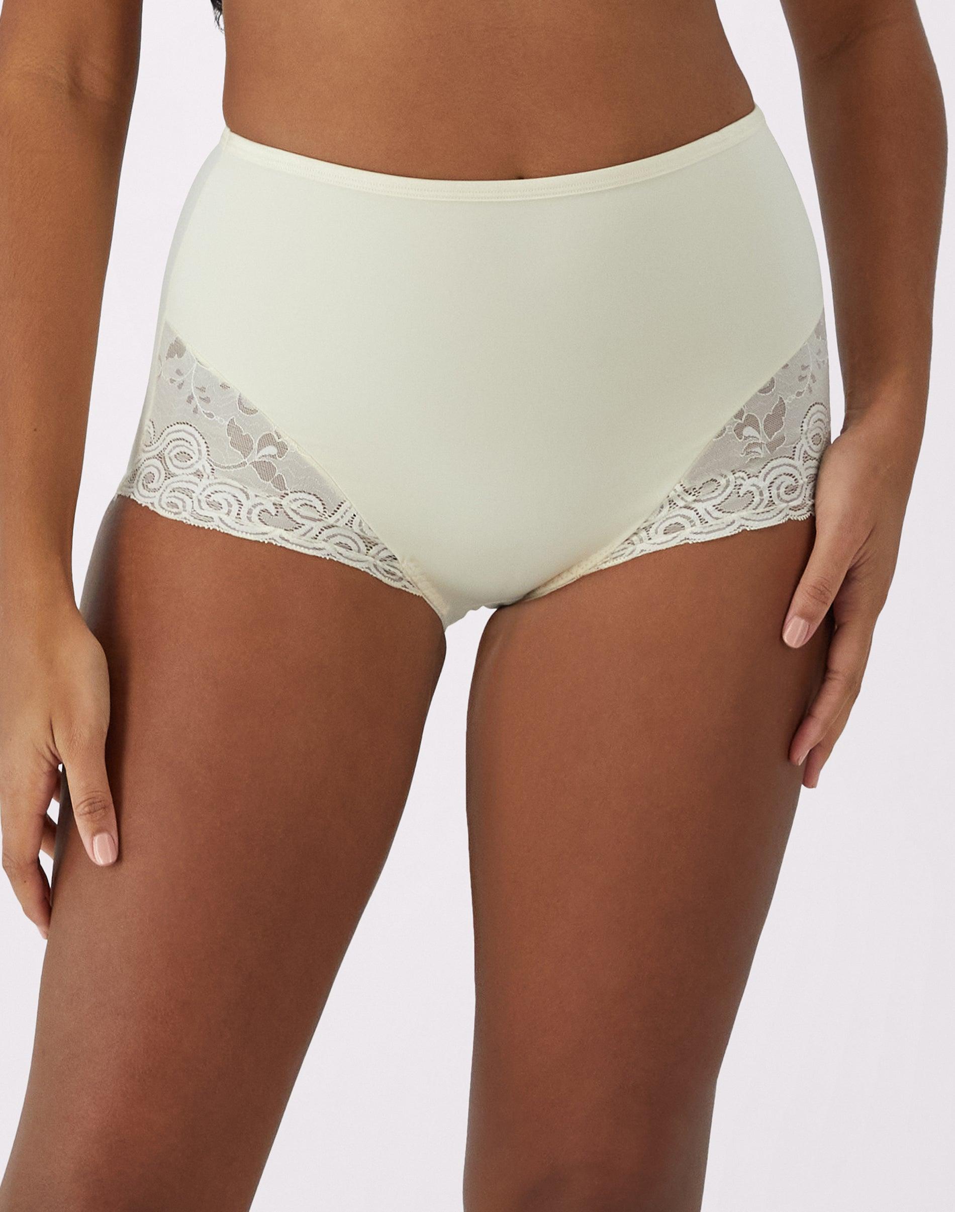 bali shaping brief with lace, 2-pack light beige m