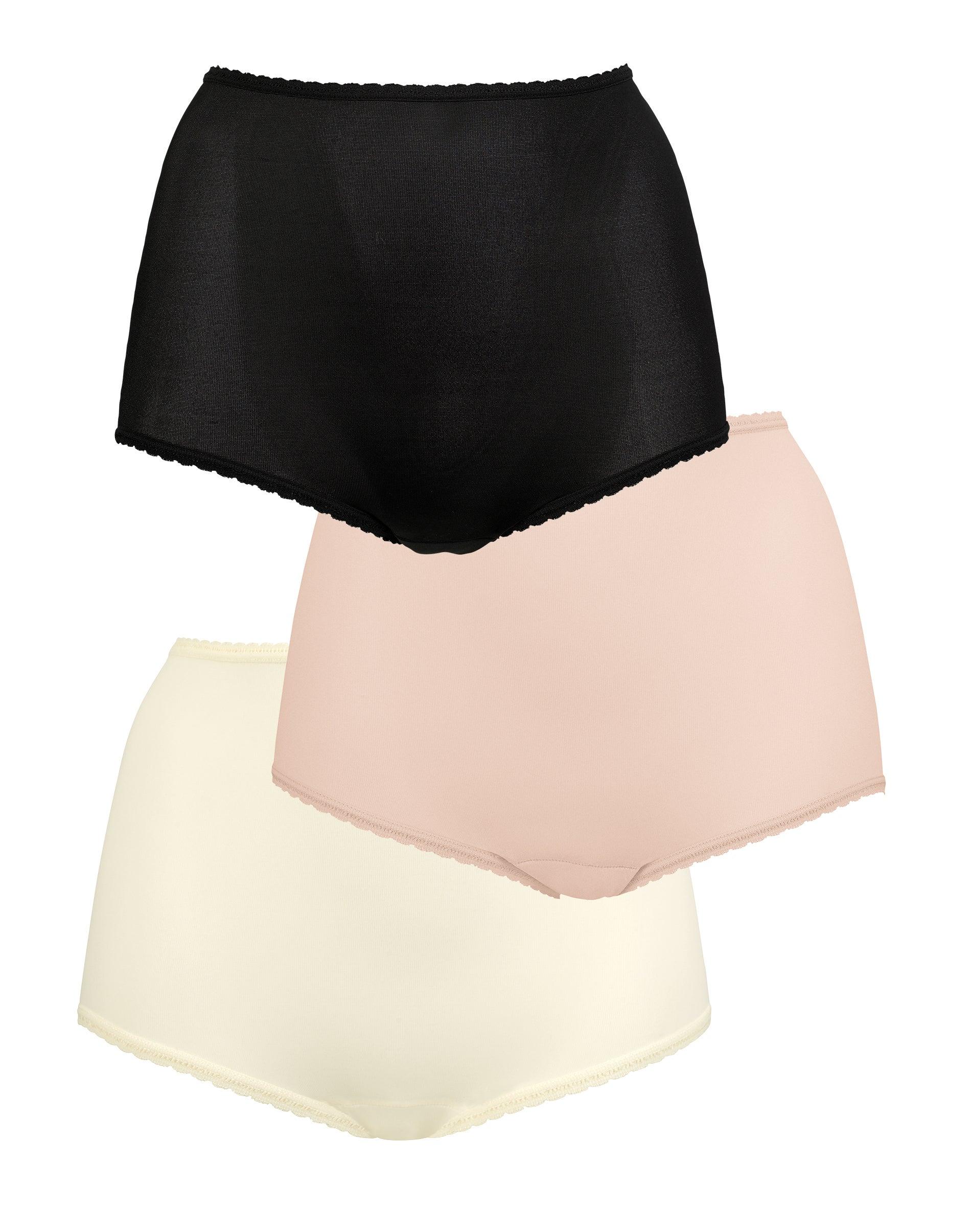 bali skimp skamp brief, 3-pack black/rosewood/moonlight 6 women's