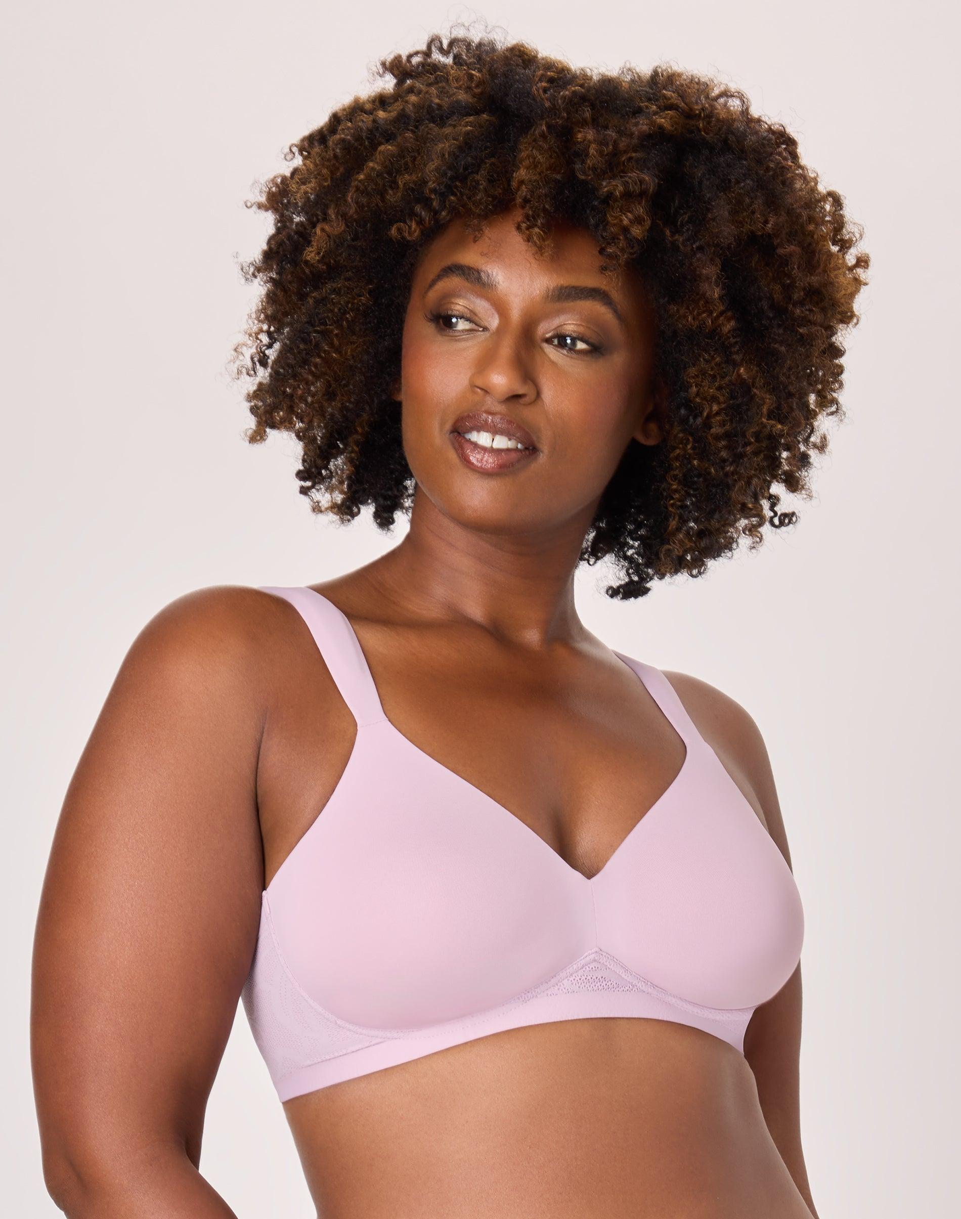 bali women's coolest smoothing wireless bra, foam cups purple mauve 36ddd