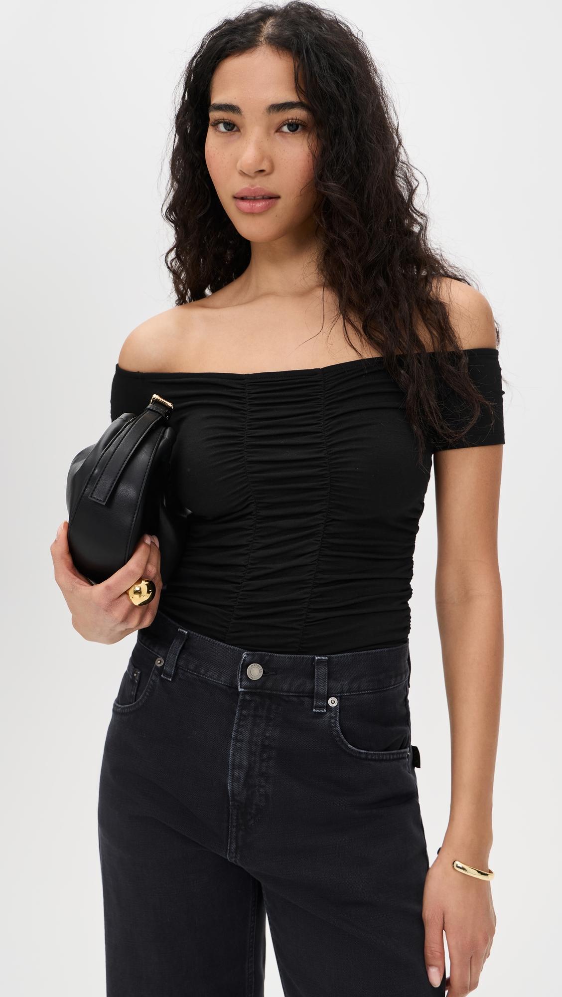 baliegh off shoulder ruched bodysuit