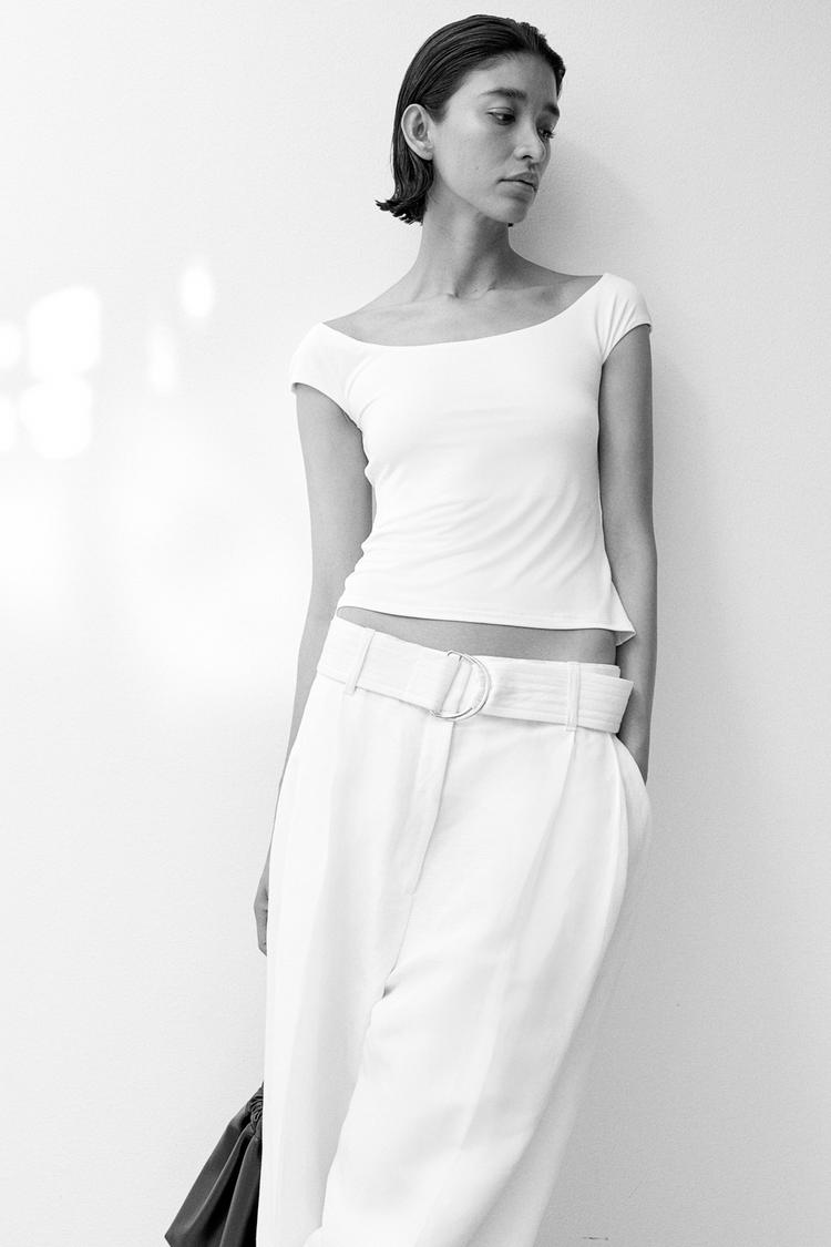 ballerina-neckline top