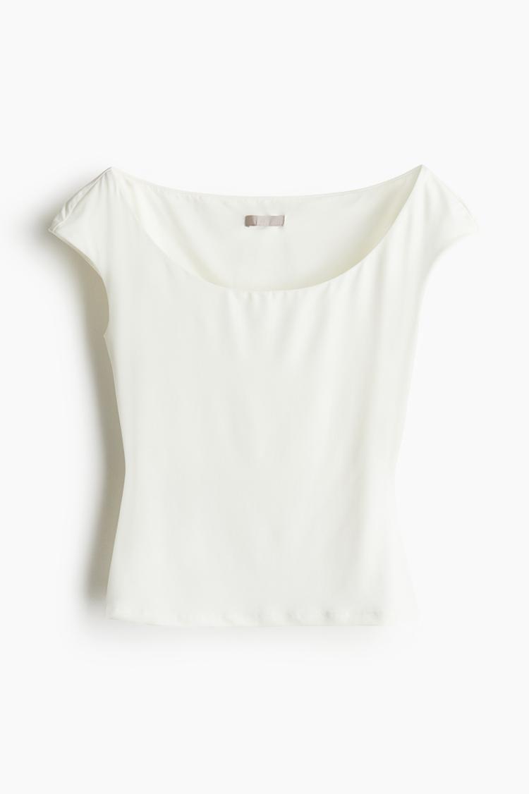 ballerina-neckline top