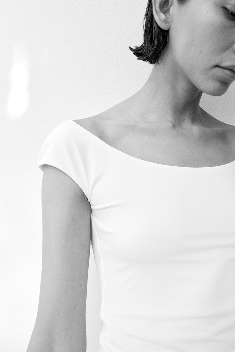 ballerina-neckline top