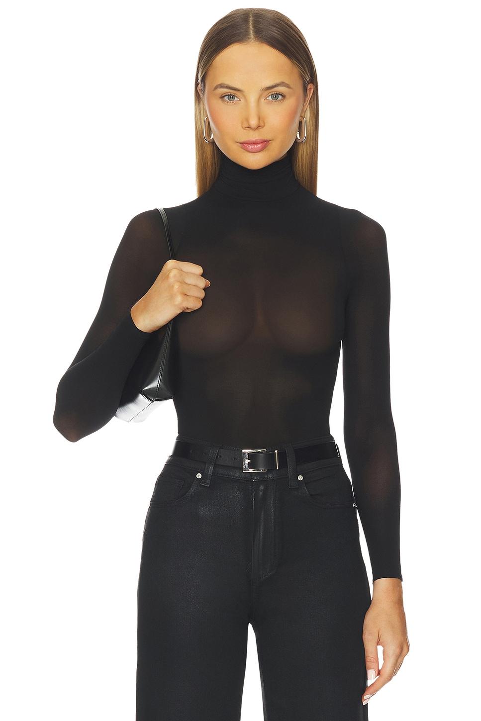 ballet sheer turtleneck bodysuit