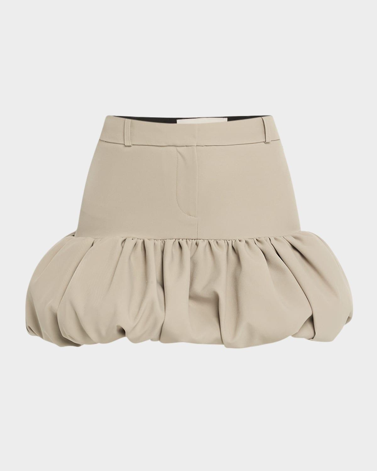 balloon-hem mini tailored skirt