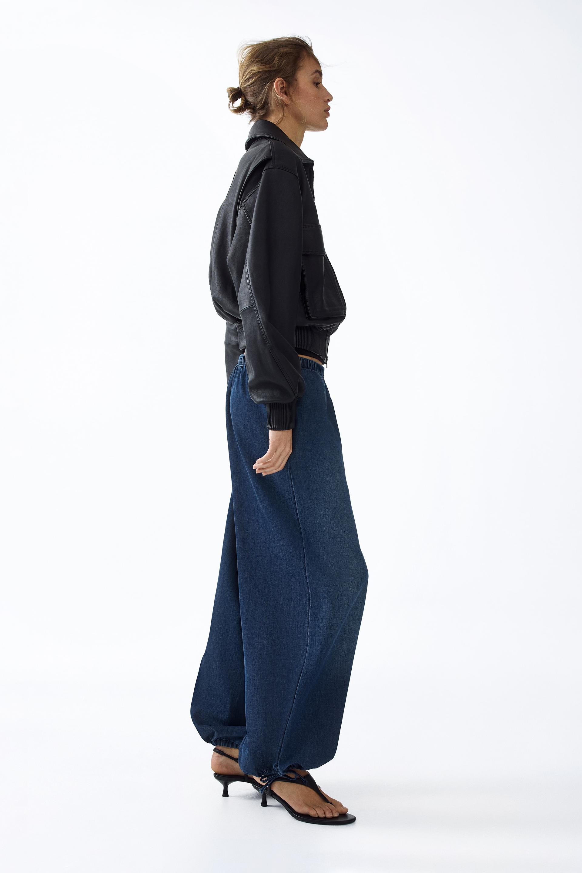 balloon-leg denim pants