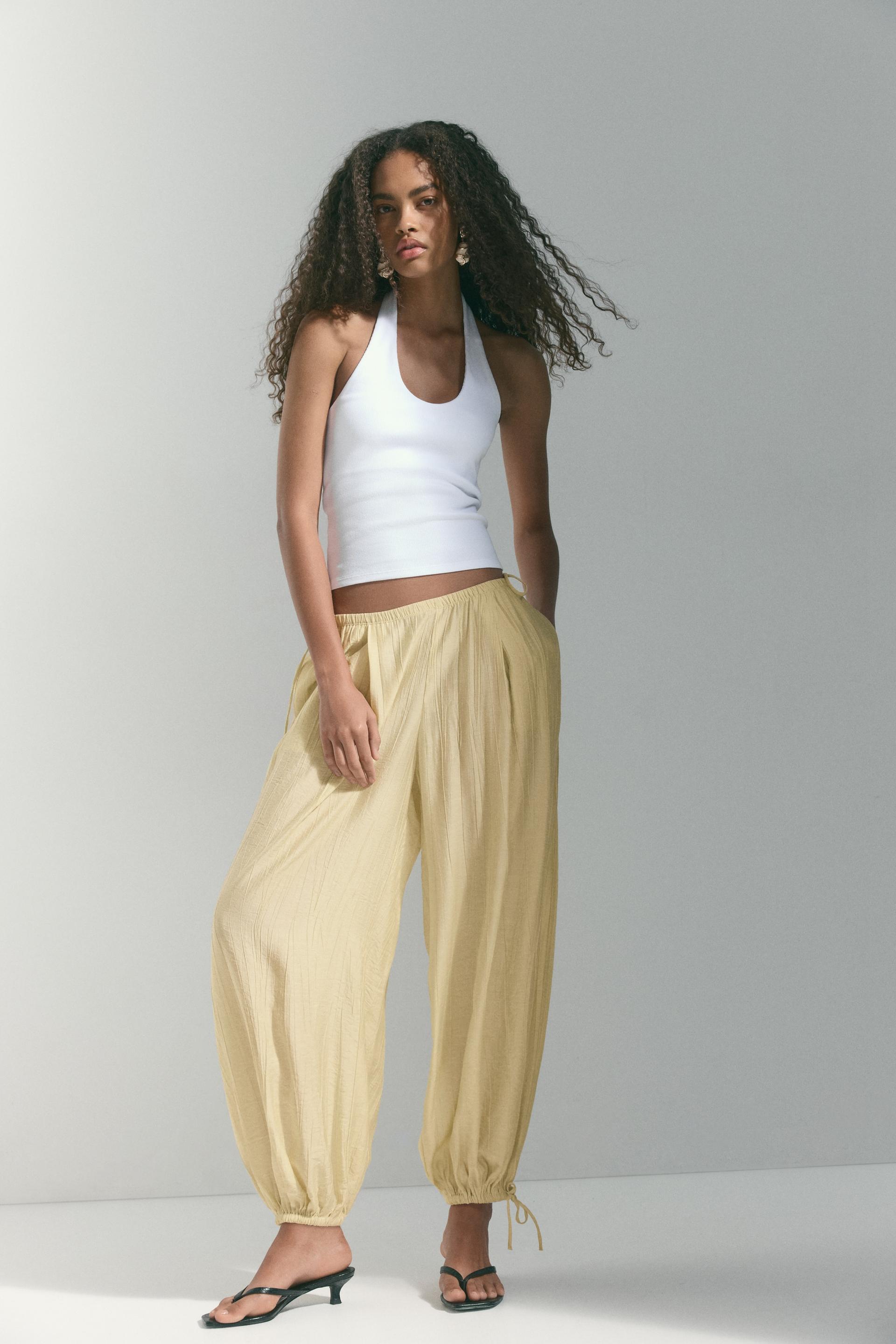 balloon-leg pants with drawstring