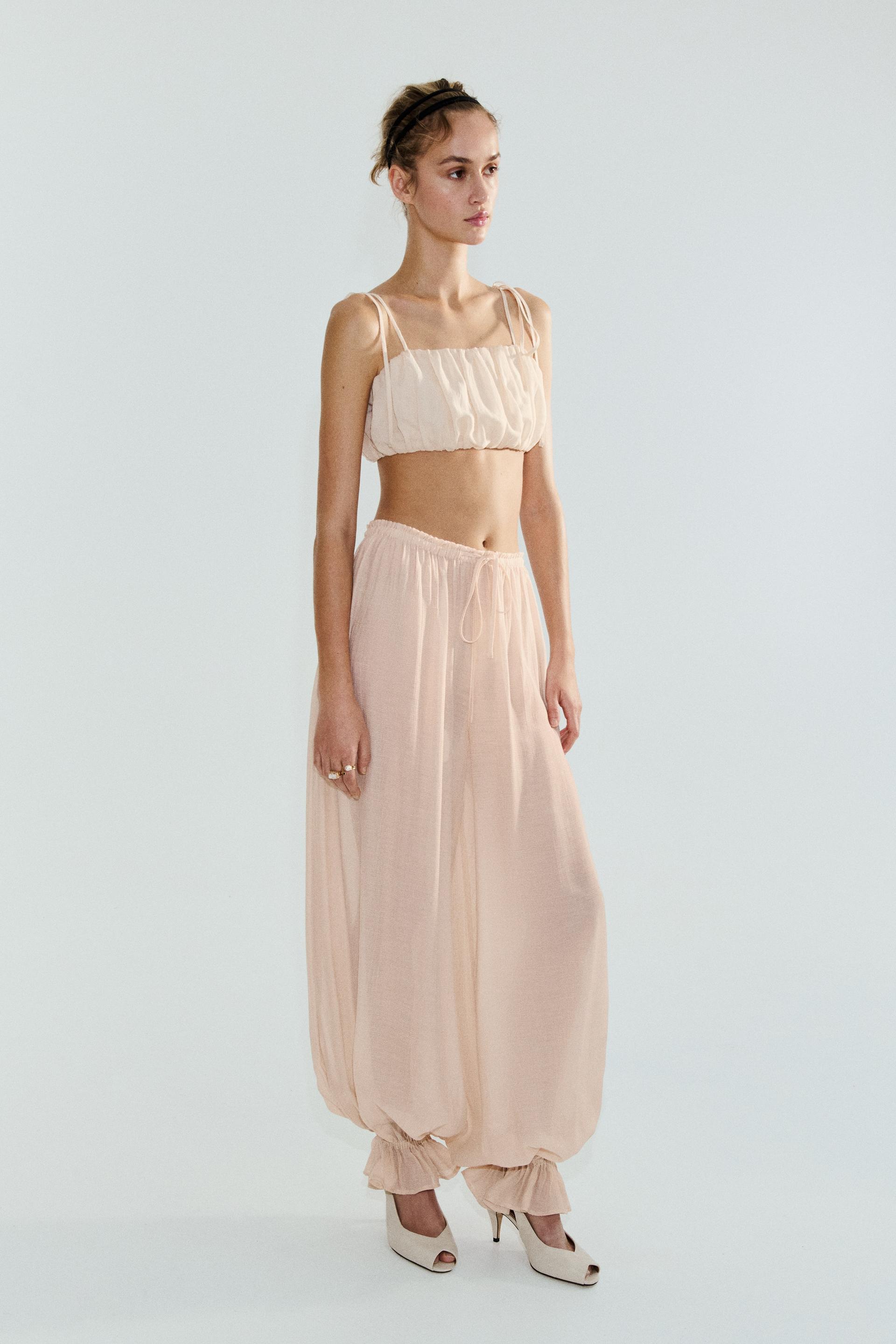 balloon-leg pants with drawstring