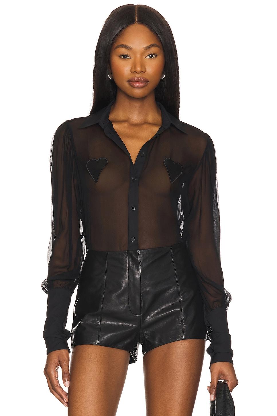balloon sleeve heart bodysuit