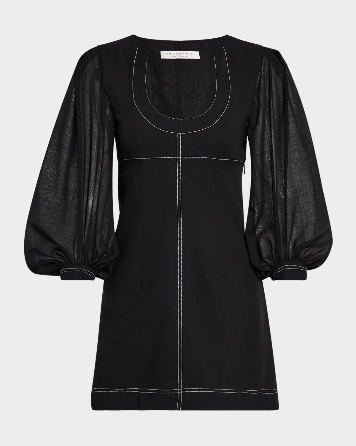 balloon-sleeve mini dress