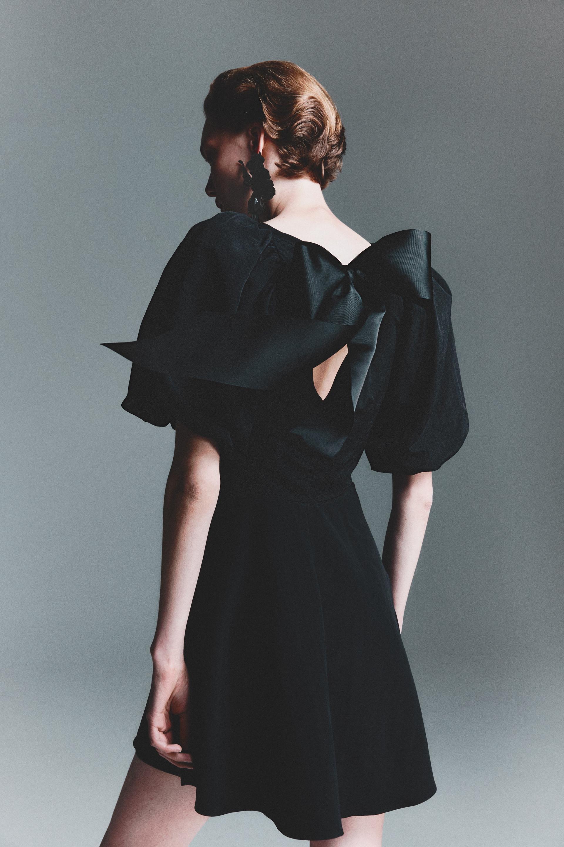 balloon-sleeved dress