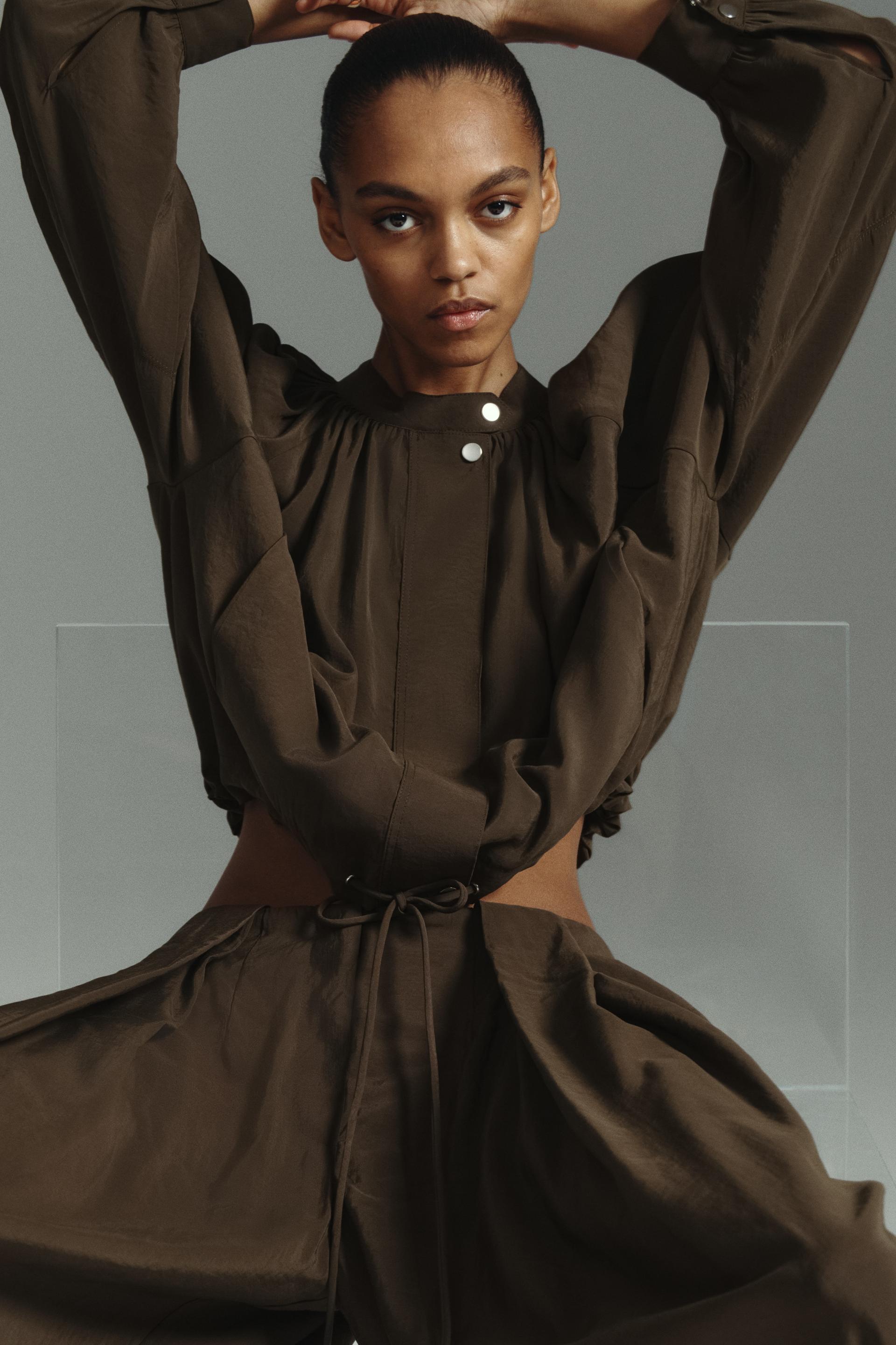 balloon-sleeved modal jacket