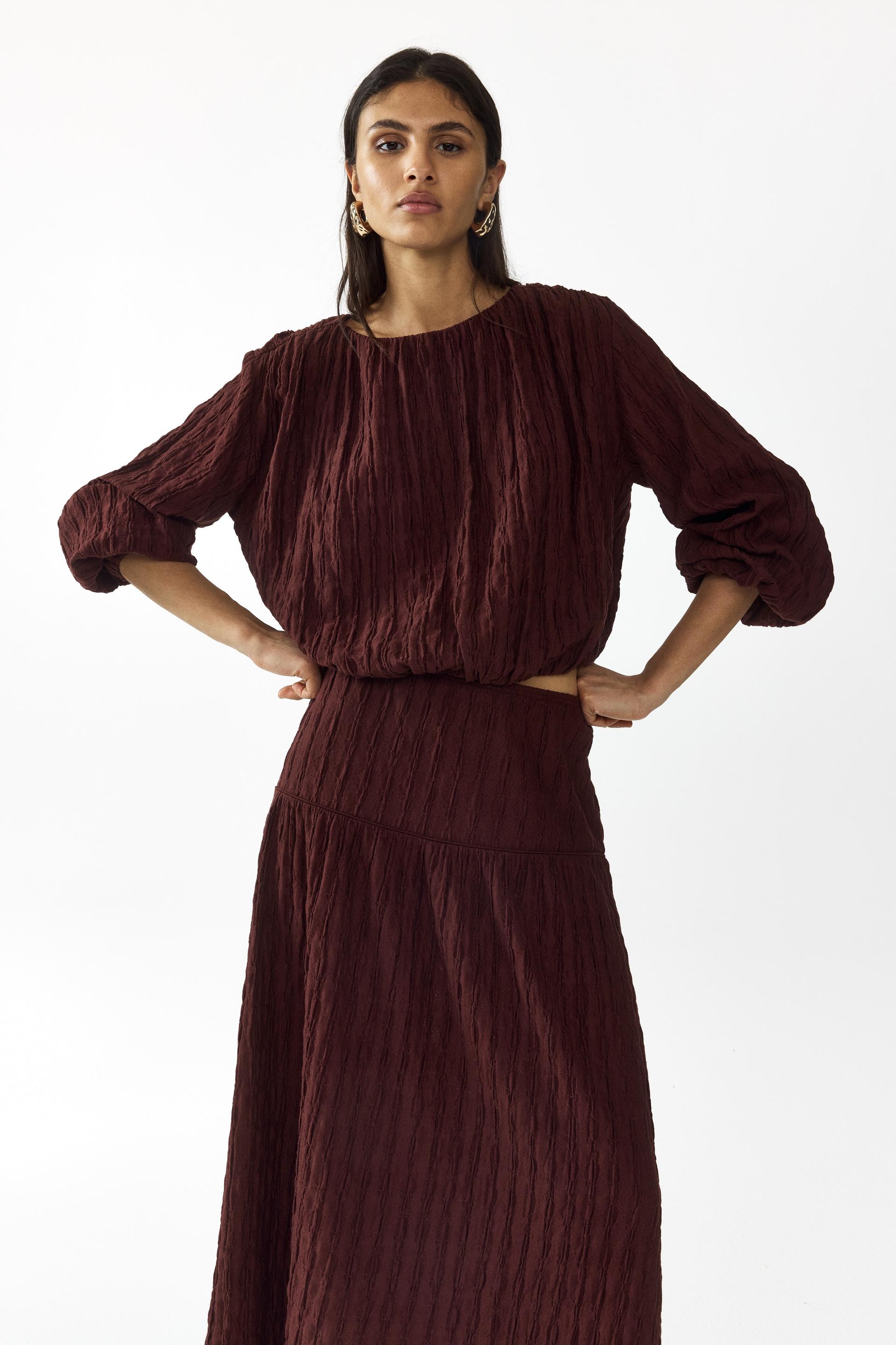 balloon-sleeved top