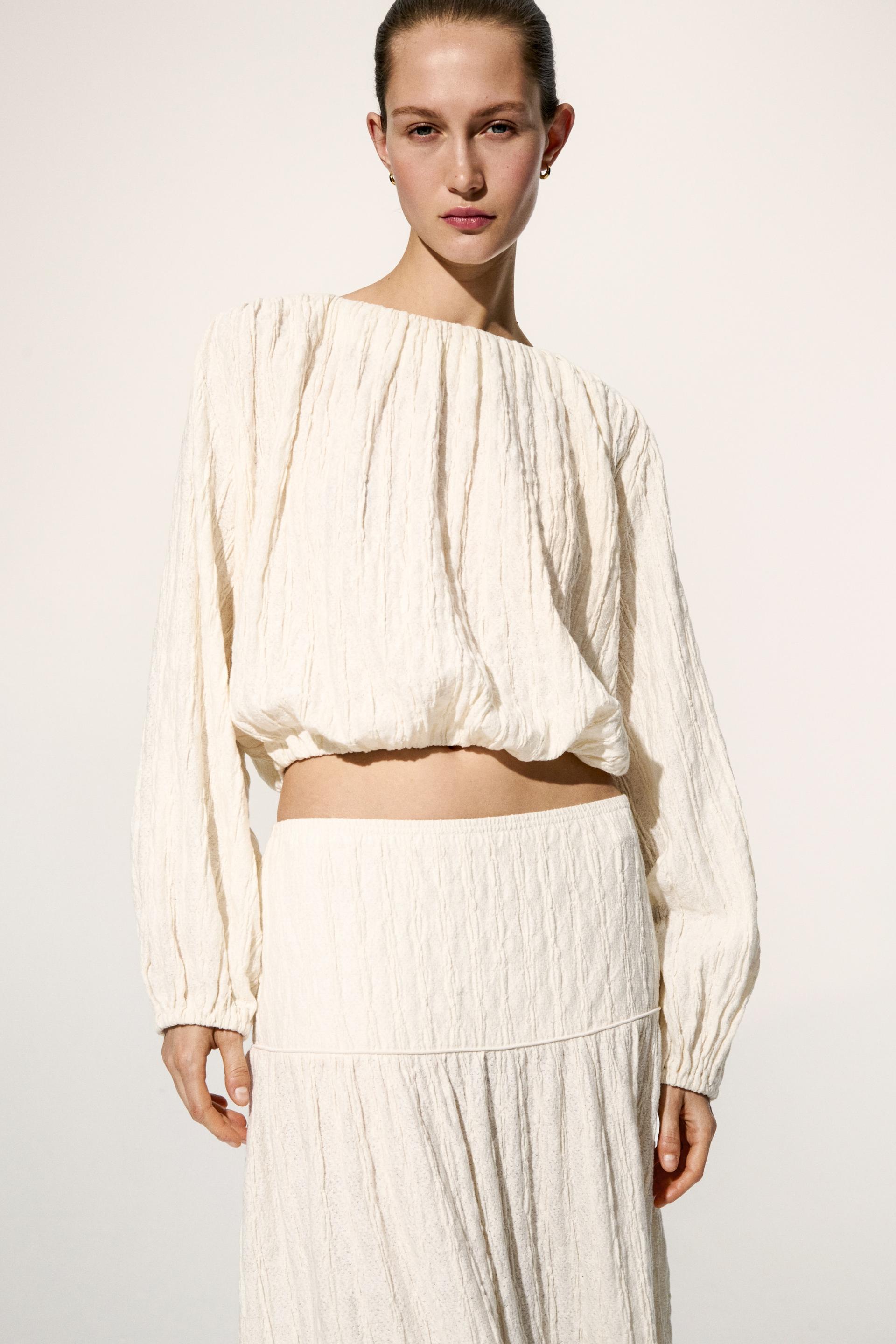 balloon-sleeved top
