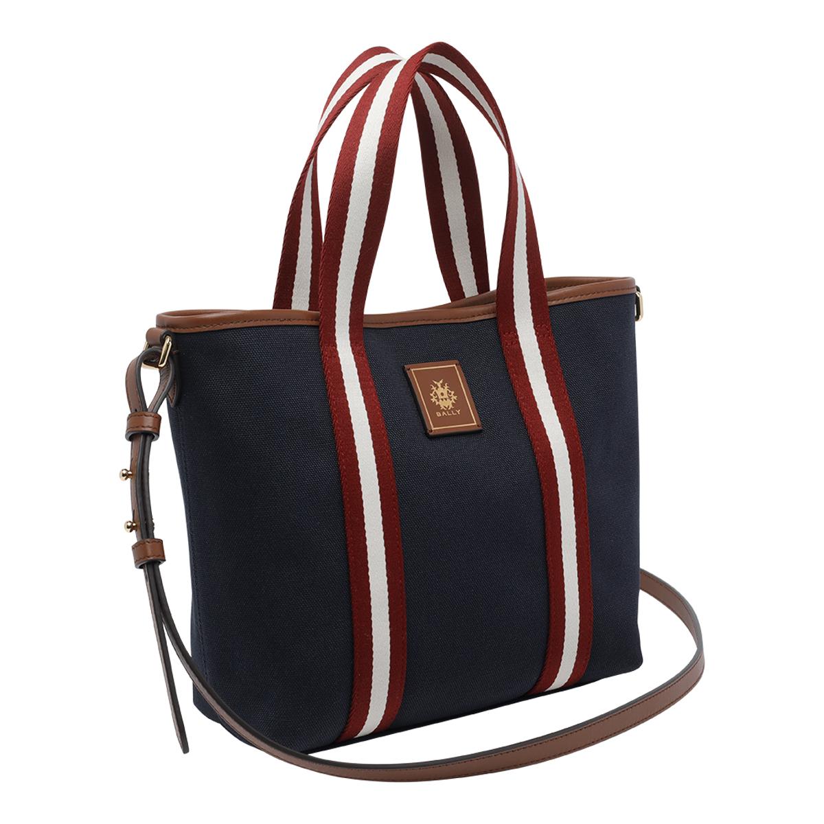 bally bags midnight/cuero+y. gol fabric - women