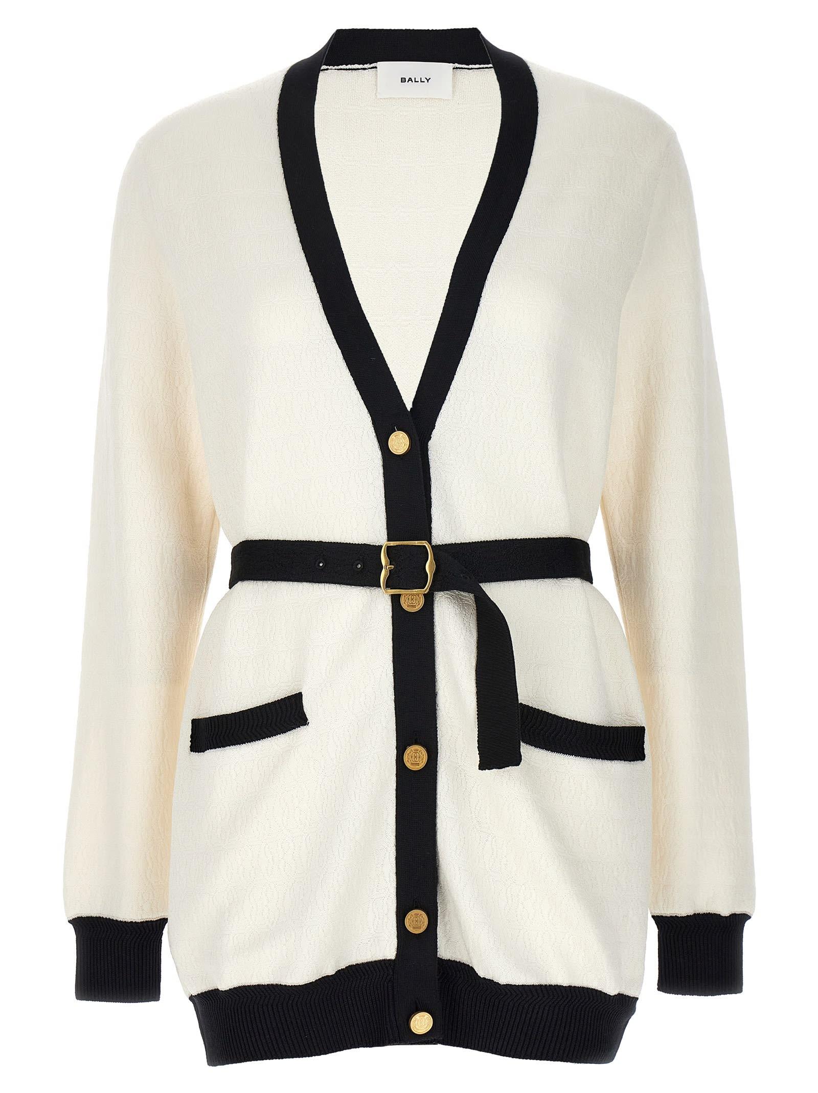 bally jacquard logo cardigan