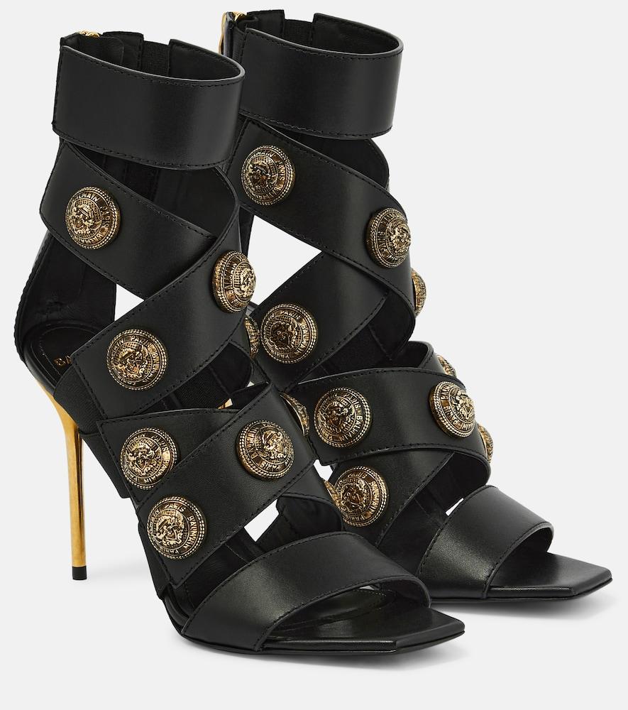 balmain alma embellished leather sandals