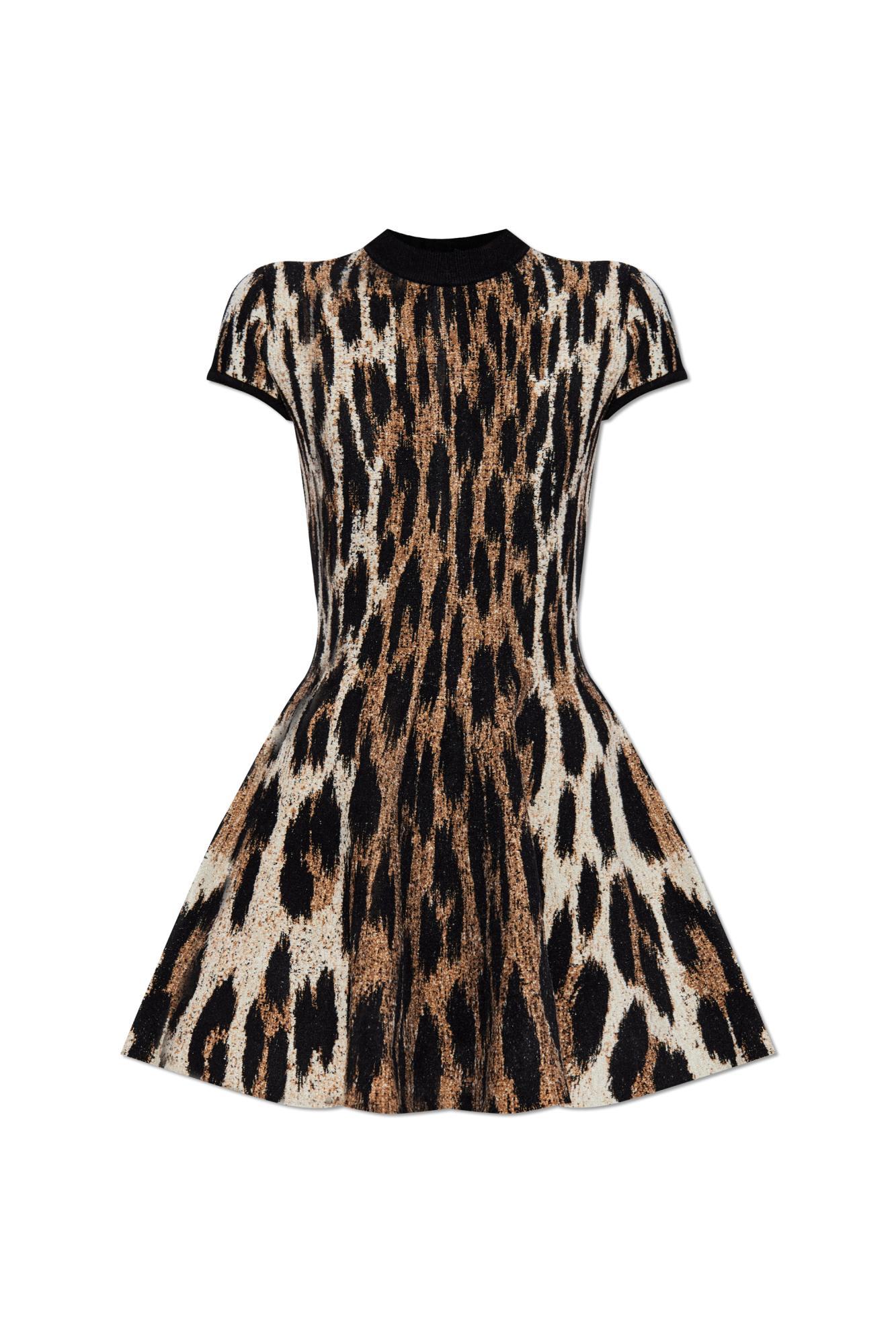 balmain animal print dress