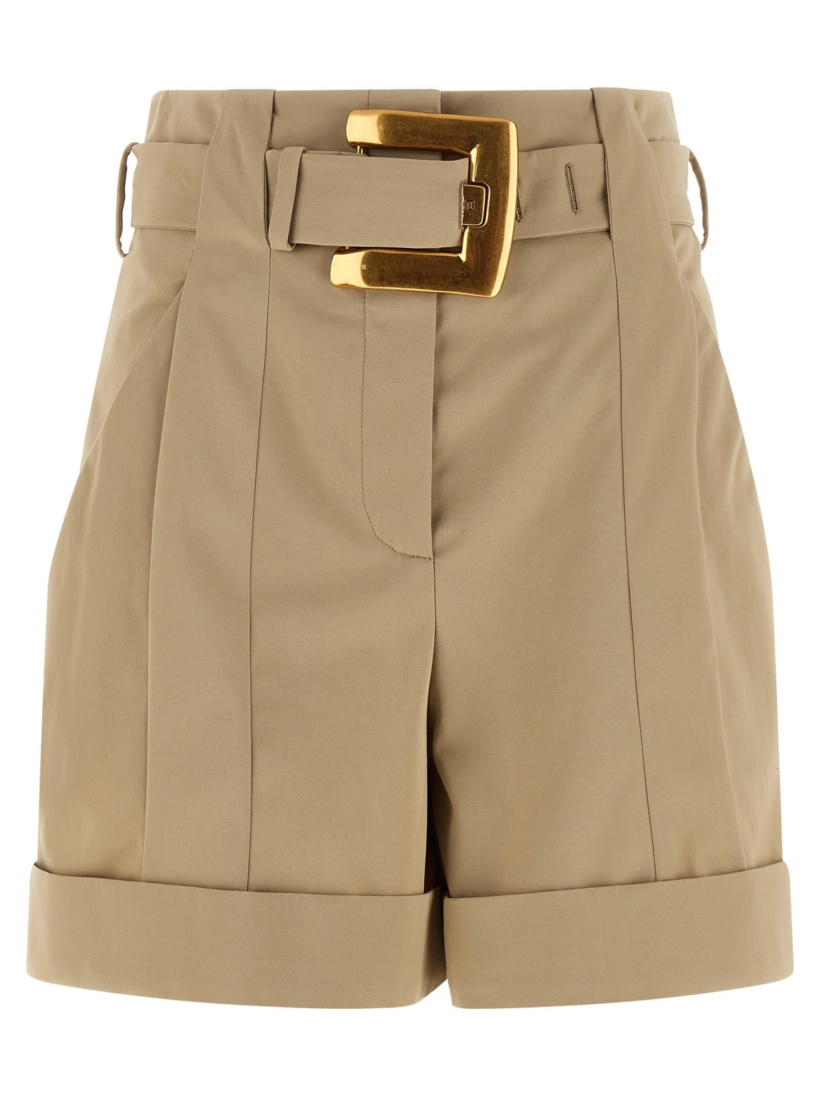 balmain anthem buckle shorts