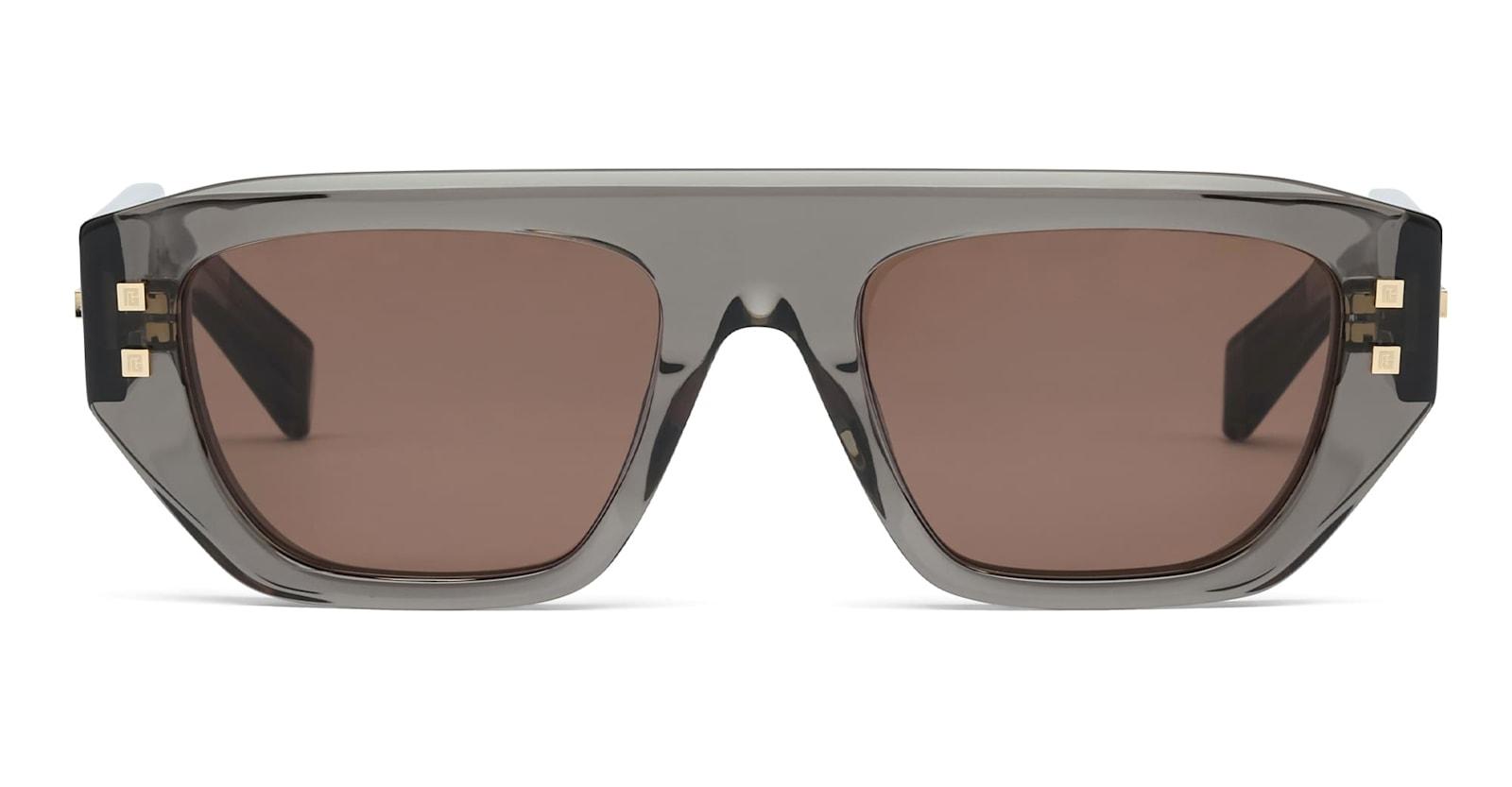 balmain b-army ii - crystal grey / 12k gold sunglasses