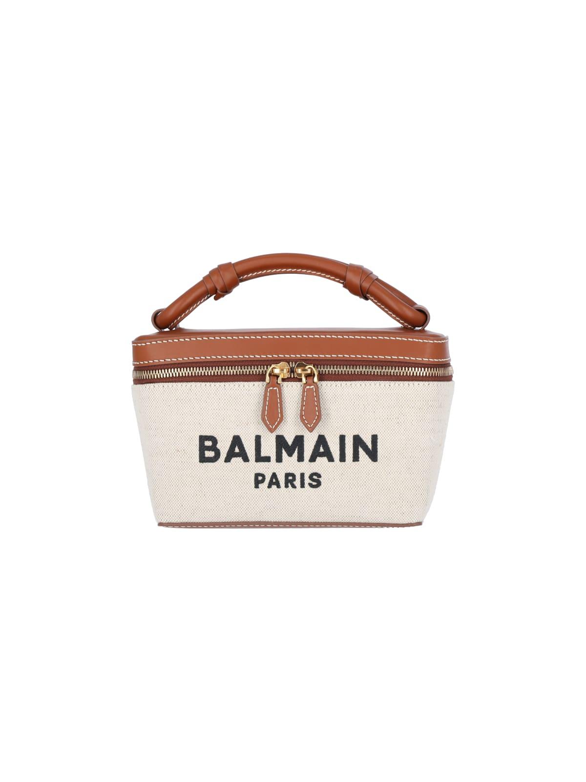 balmain b-army vanity beige canvas bag
