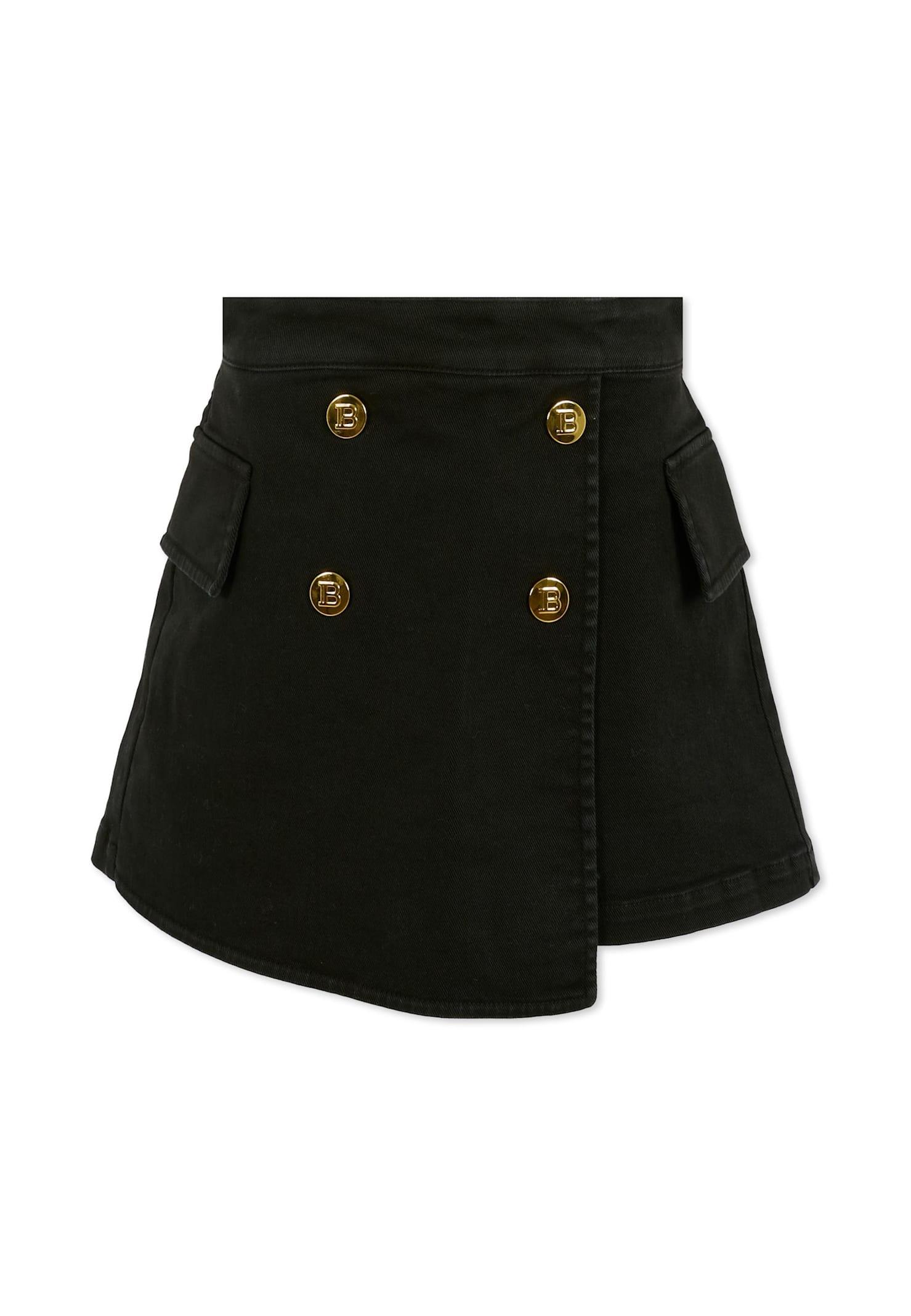 balmain black shorts for girl with buttons