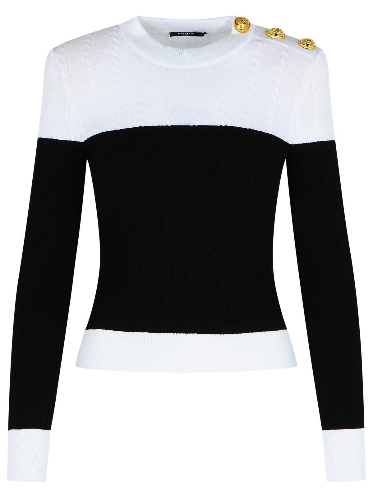 balmain black viscose blend sweater