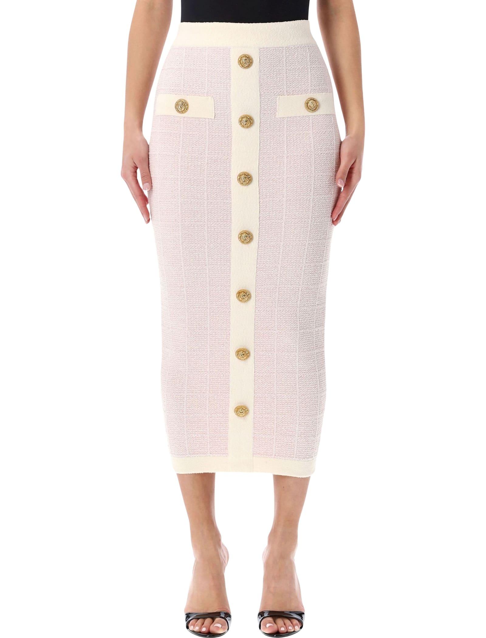 balmain buttoned midi skirt