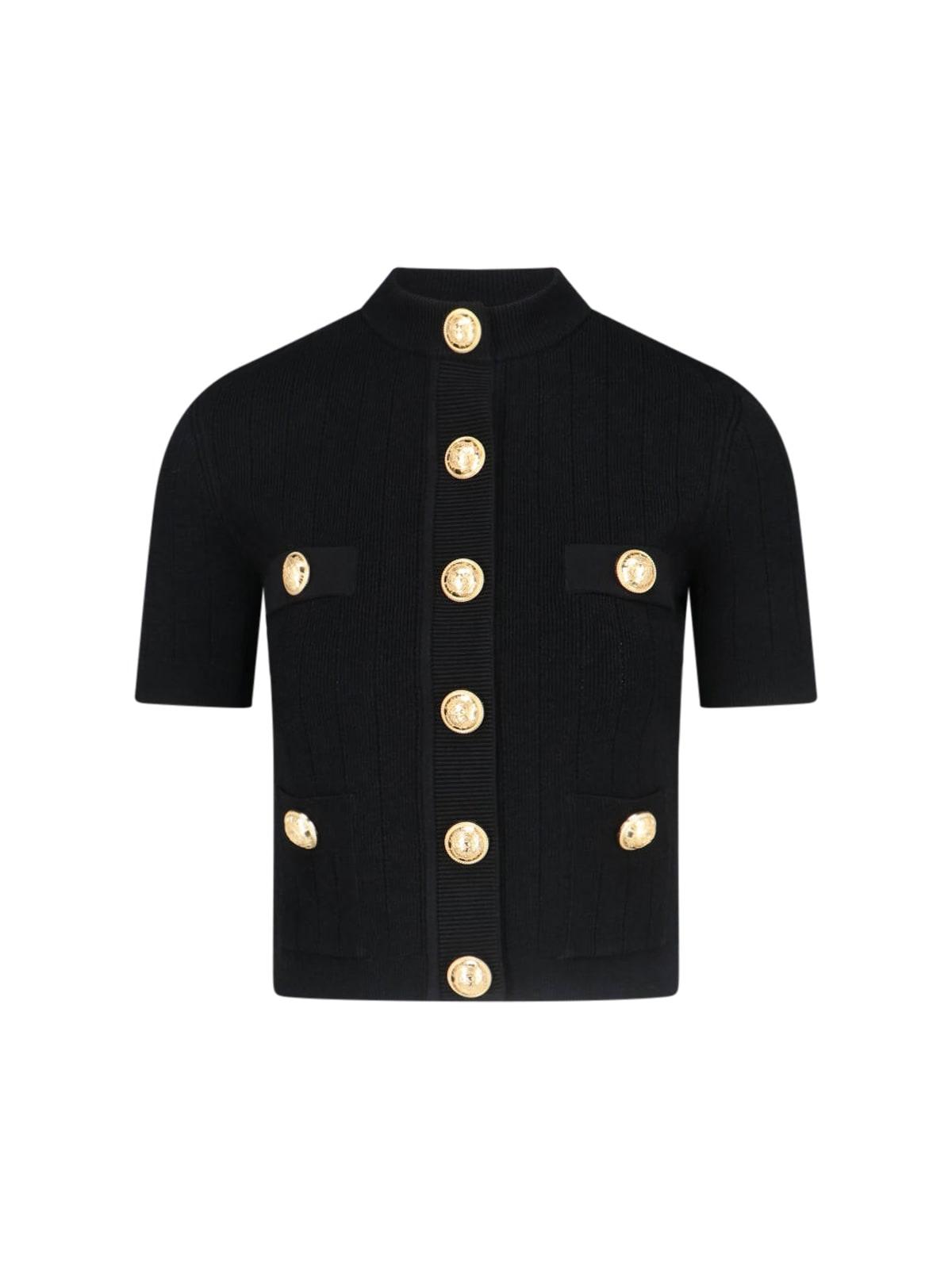 balmain cardigan with decorative buttons