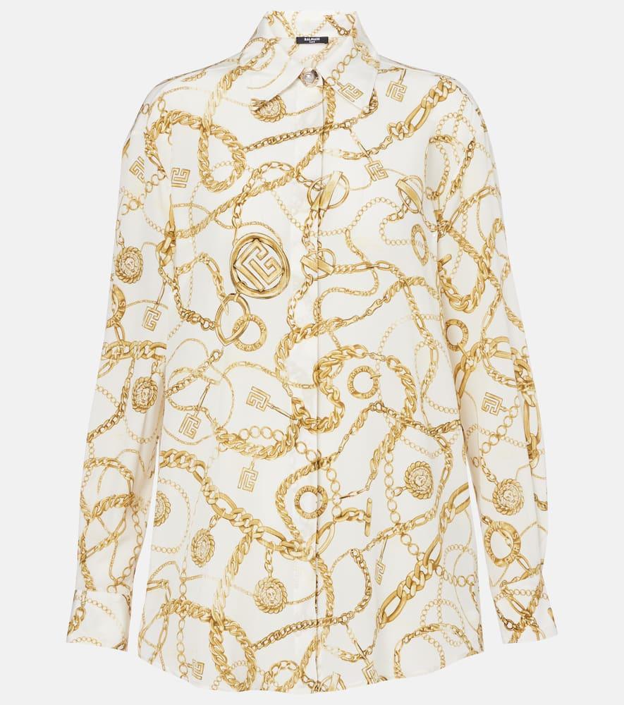 balmain chaînes silk shirt