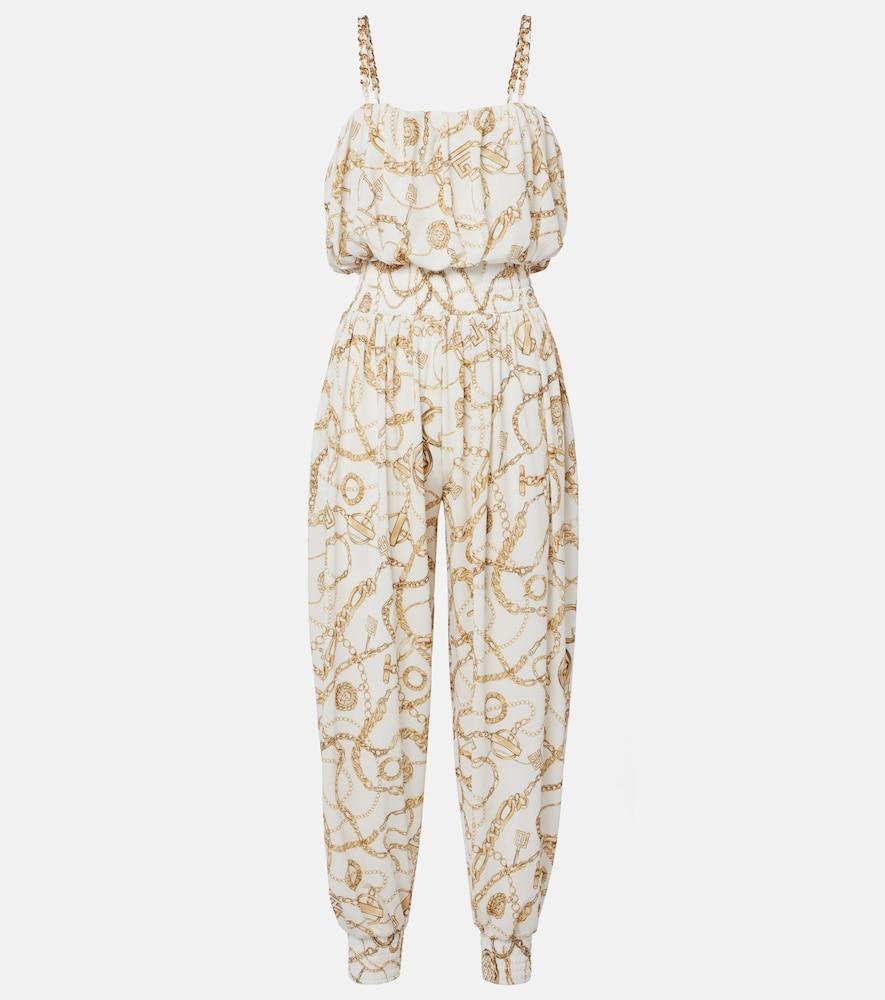balmain chain printed jumpsuit