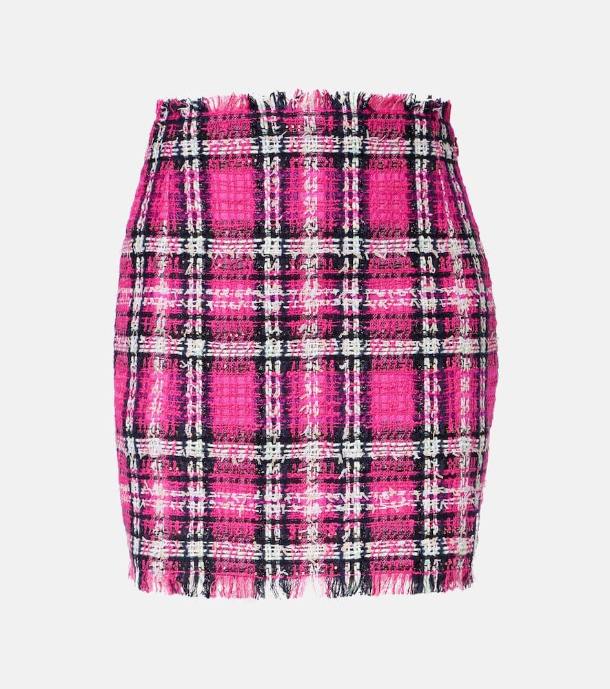 balmain checked cotton and wool