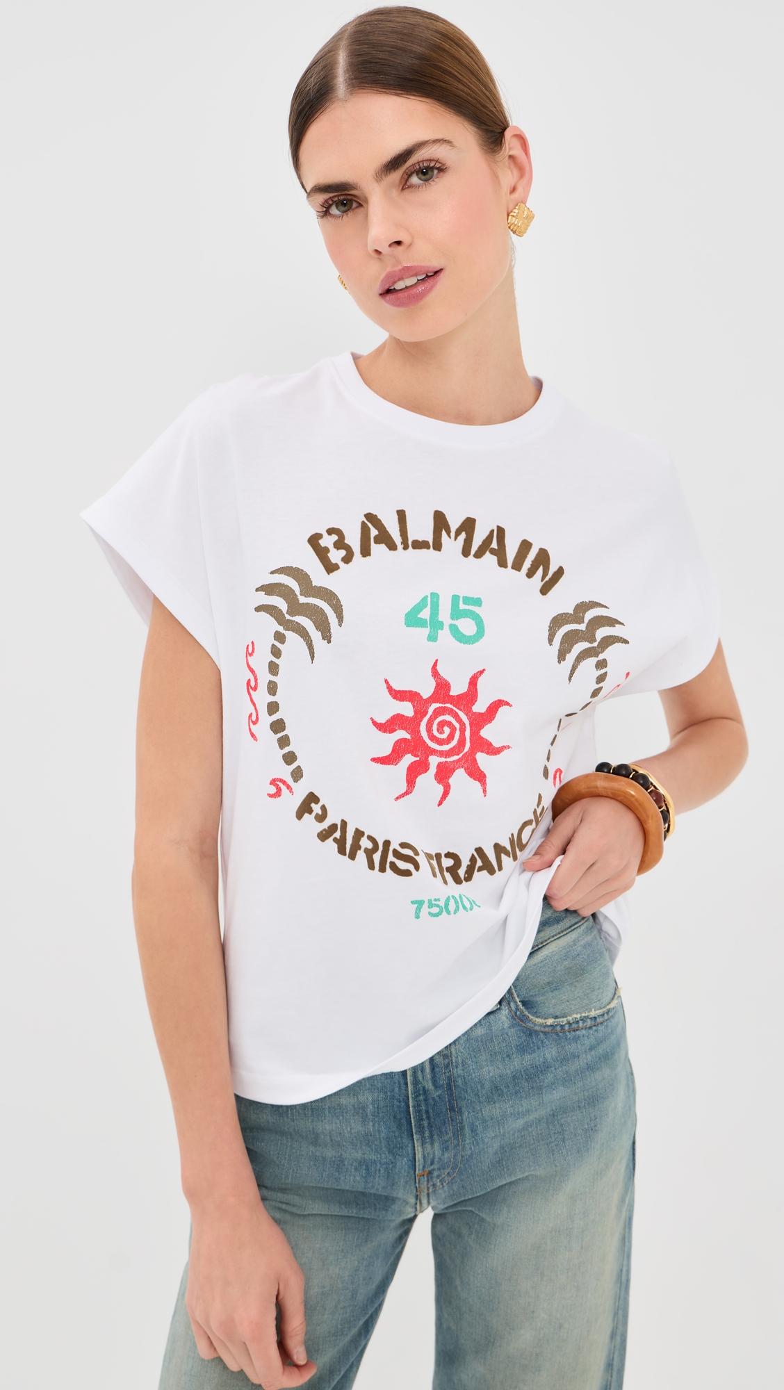 balmain club 45 boxy jersey tee