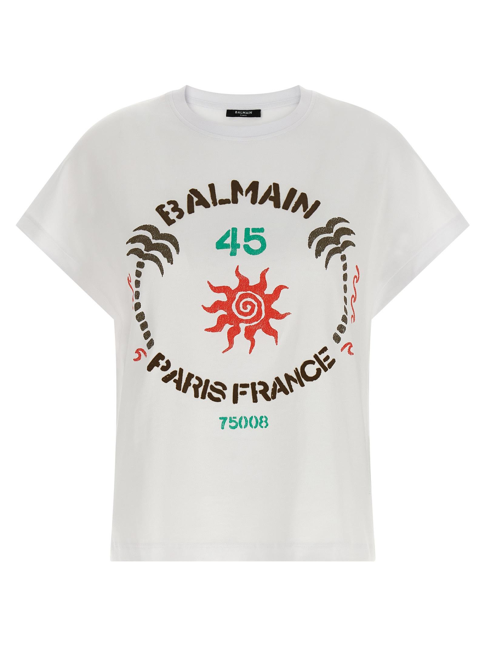 balmain club 45 print t-shirt