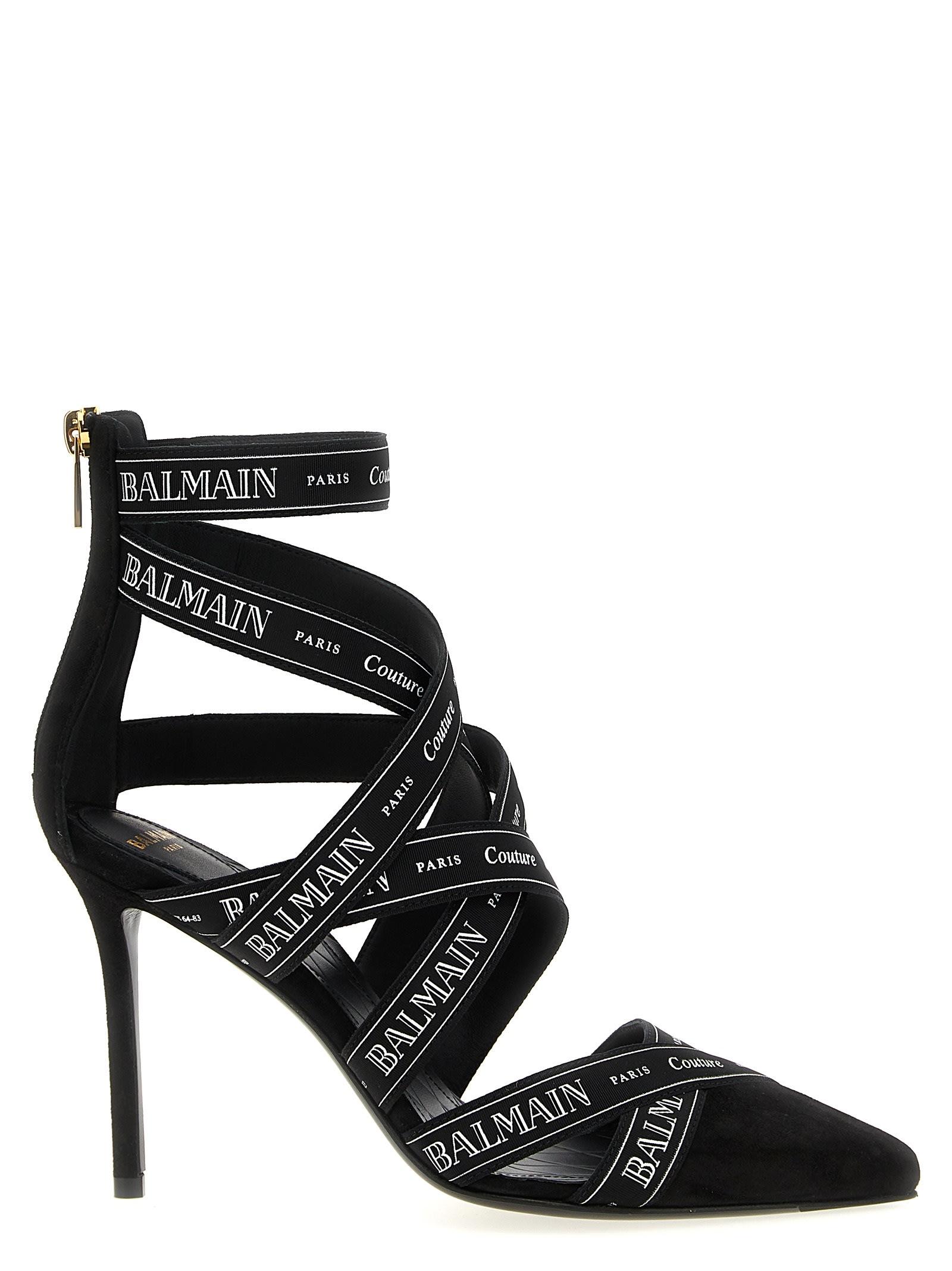 balmain couture ribbon-print pumps