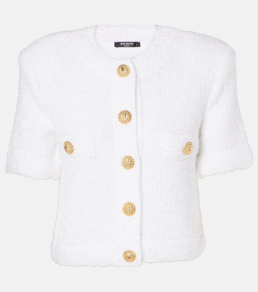 balmain cropped cardigan