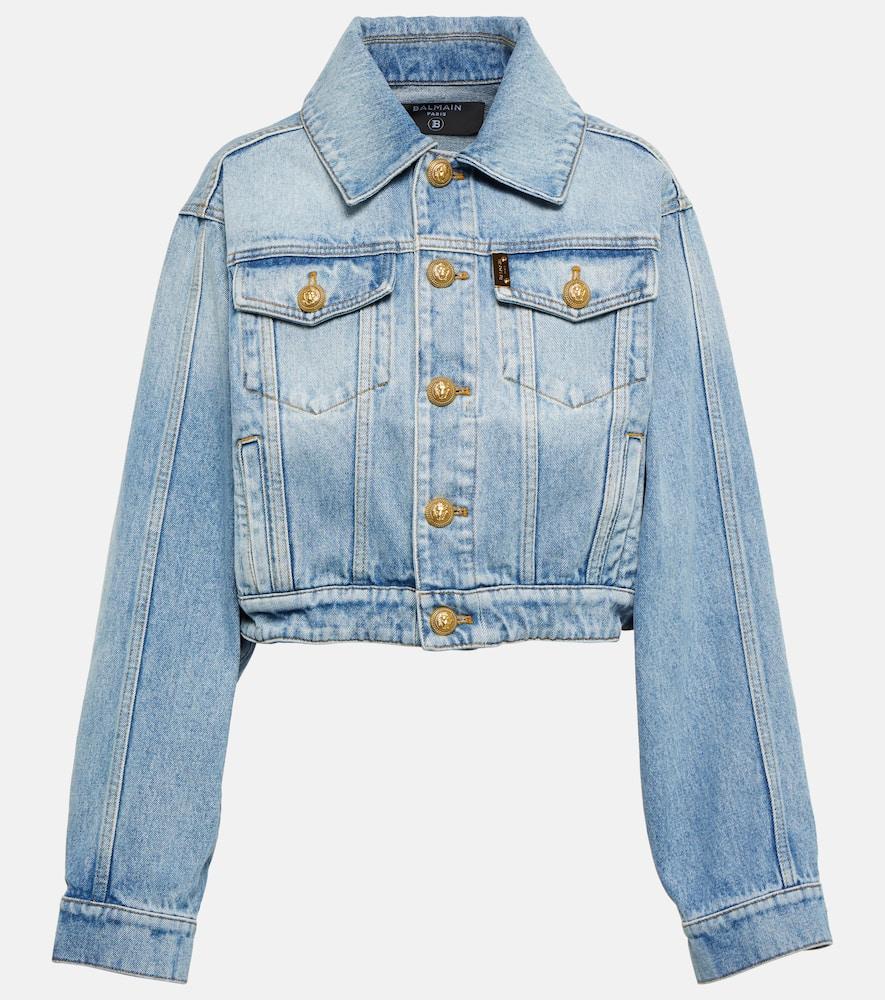 balmain cropped denim jacket