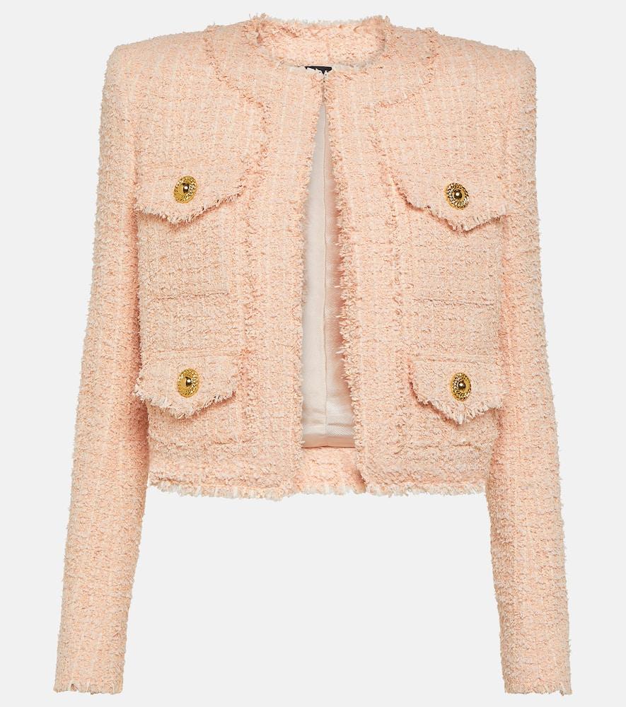balmain cropped tweed jacket