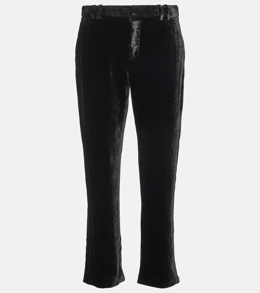 balmain cropped velvet pants
