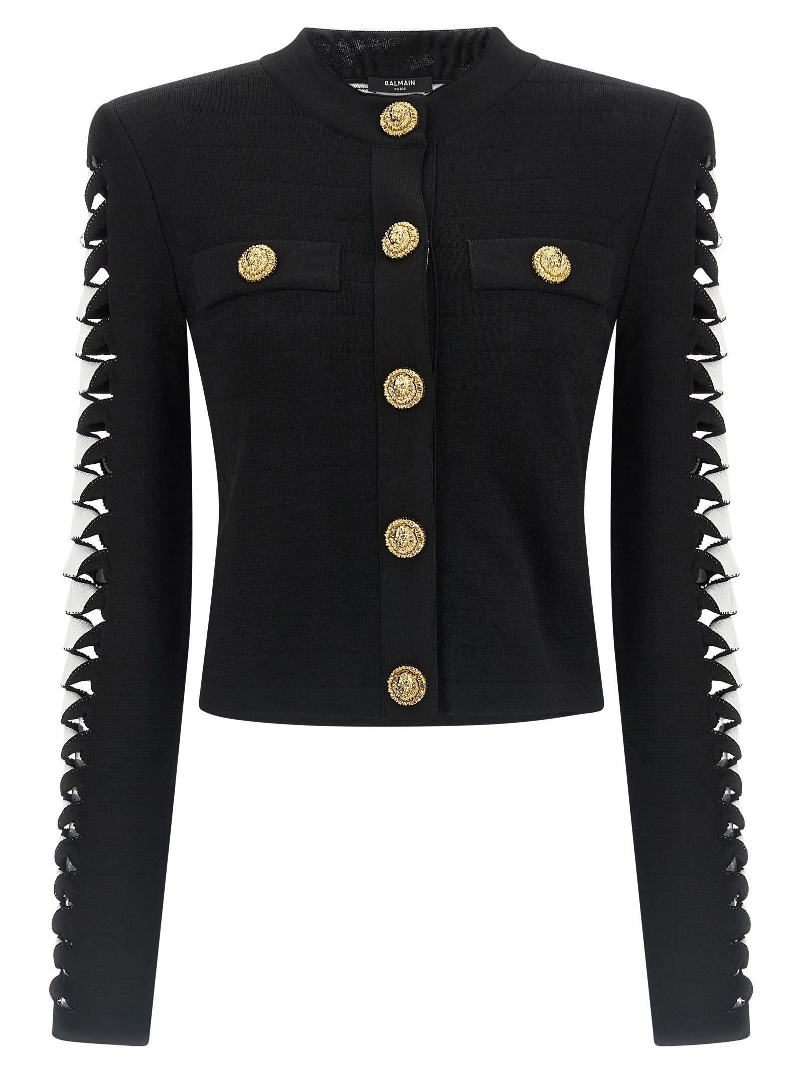balmain cut-out blazer