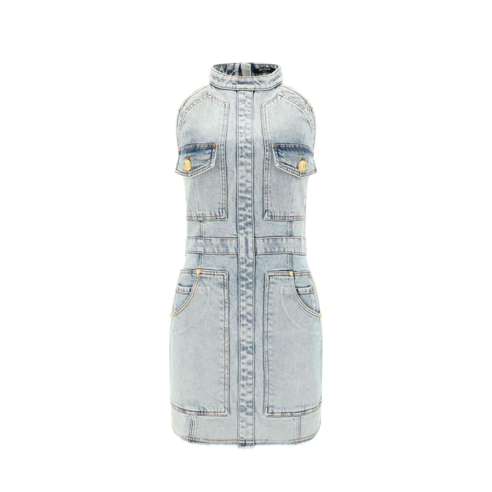 balmain denim mini dress