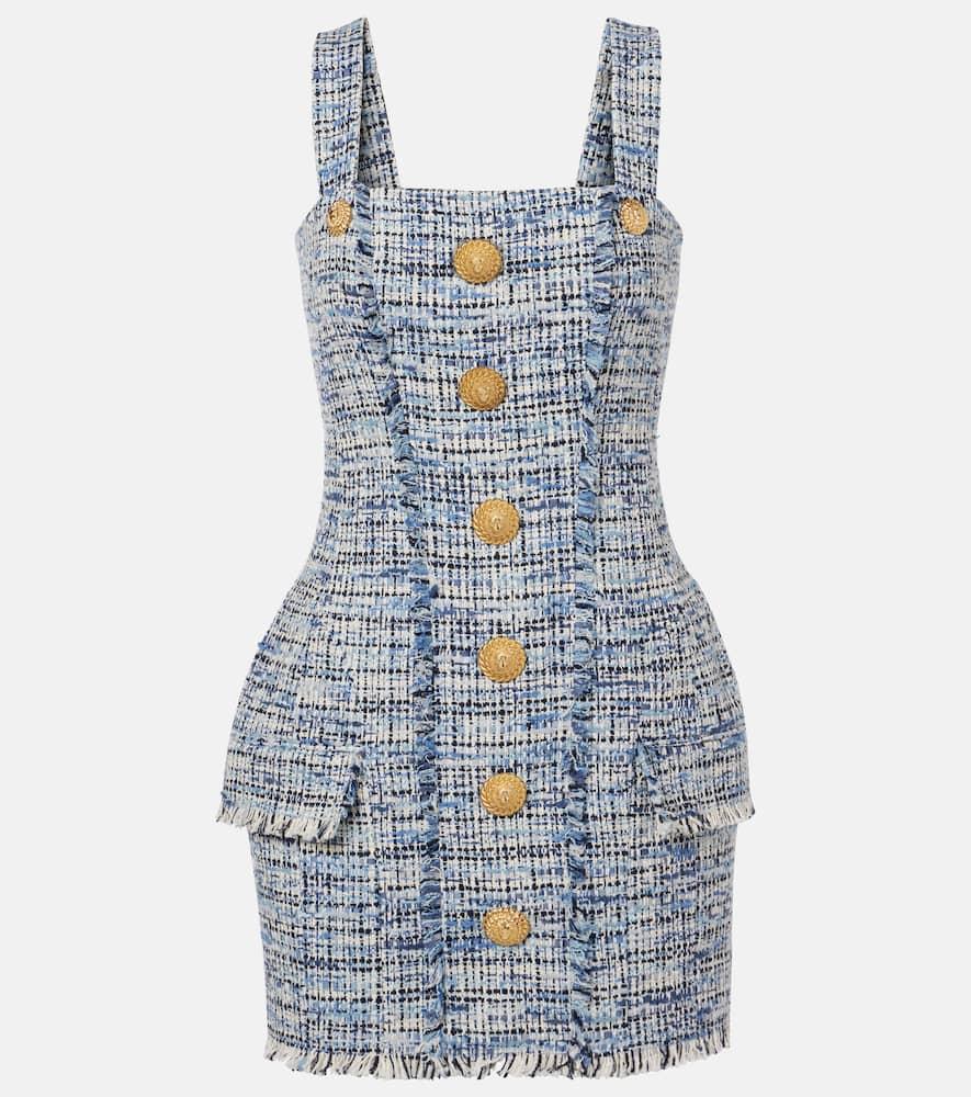 balmain denim tweed minidress